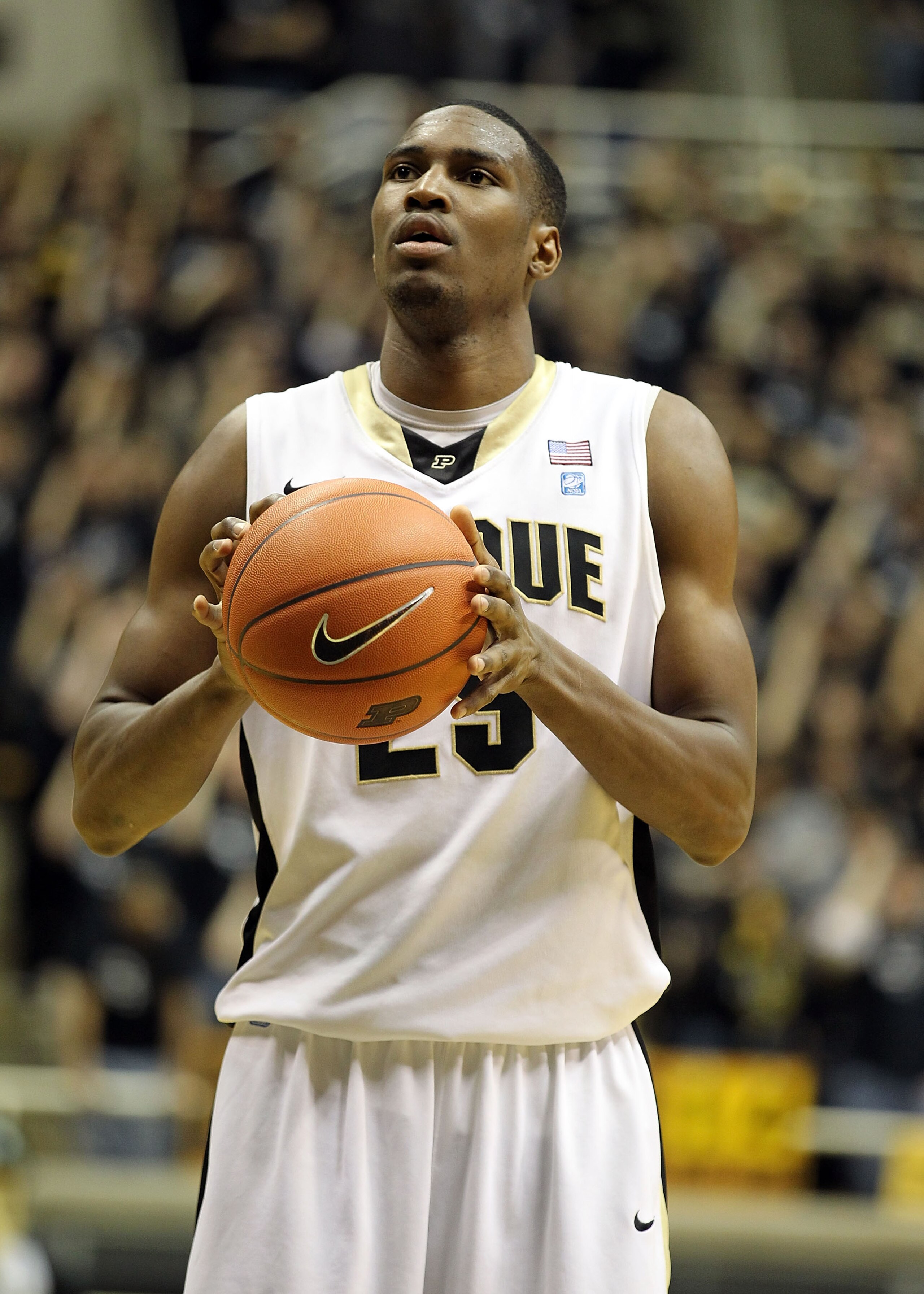 WEST LAFAYETTE, IN - JANUARY 09: JaJuan Johnson #25 of the Purdue Boilermakers shoots the ball during the Big Ten Conference game against the Iowa Hawkeyes at Mackey Arena on January 9, 2011 in West Lafayette, Indiana. Purdue won 75-52. (Photo by Andy WEST LAFAYETTE, IN - JANUARY 09: JaJuan Johnson #25 of the Purdue Boilermakers shoots the ball during the Big Ten Conference game against the Iowa Hawkeyes at Mackey Arena on January 9, 2011 in West Lafayette, Indiana. Purdue won 75-52. (Photo by Andy