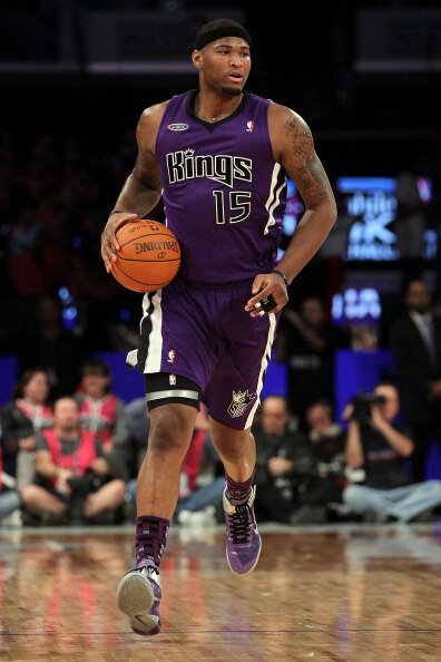 LOS ANGELES, CA - FEBRUARY 18:  DeMarcus Cousins #15 of the Sacramento Kings and the Rookie Team moves the ball in the first half during the T-Mobile Rookie Challenge and Youth Jam at Staples Center on February 18, 2011 in Los Angeles, California.  (Photo