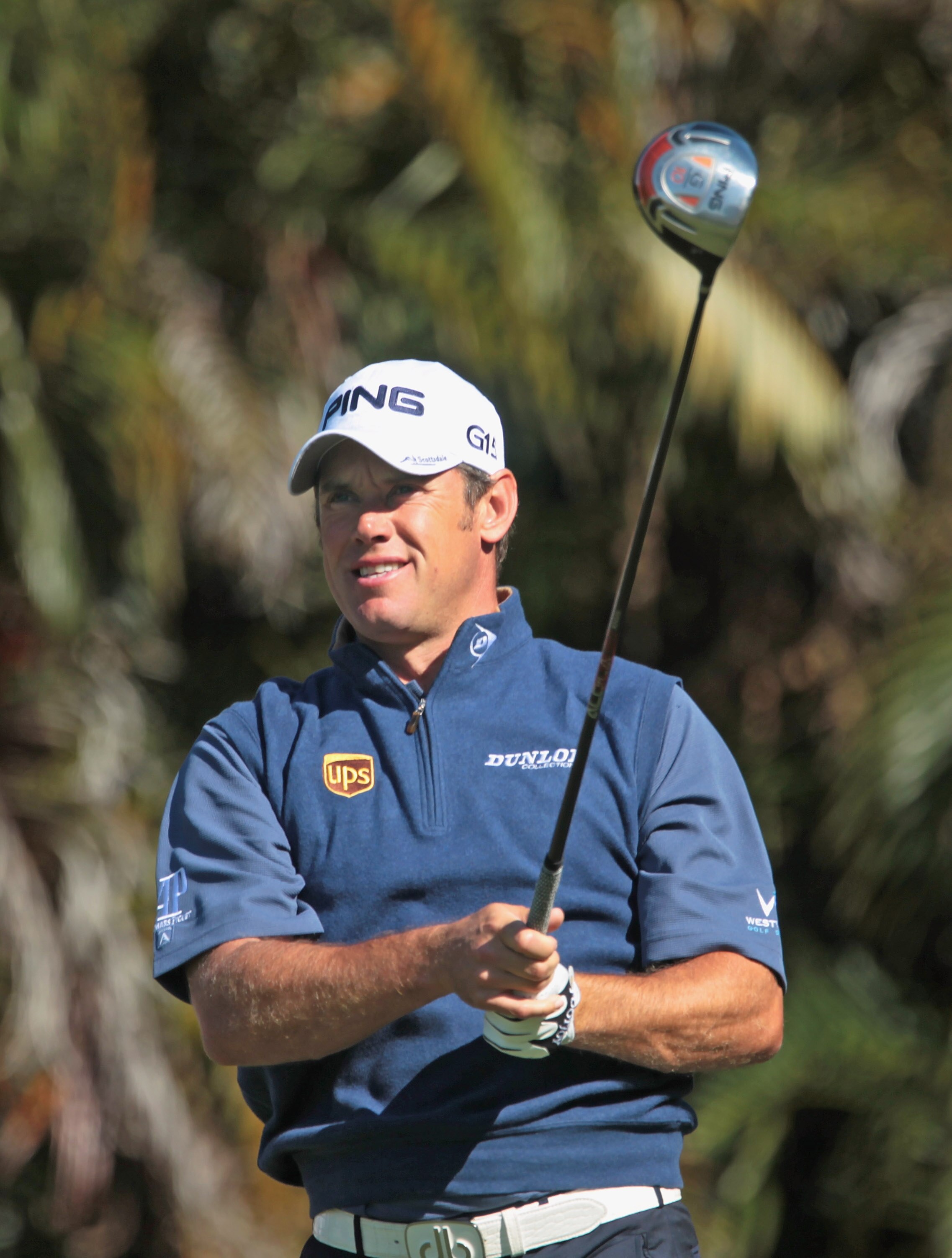 DORAL, FL - MARCH 11:  Lee Westwood of England watches his tee shot on the 16th hole during the completion of the first round of the 2011 WGC- Cadillac Championship at the TPC Blue Monster at the Doral Golf Resort and Spa on March 11, 2011 in Doral, Flori