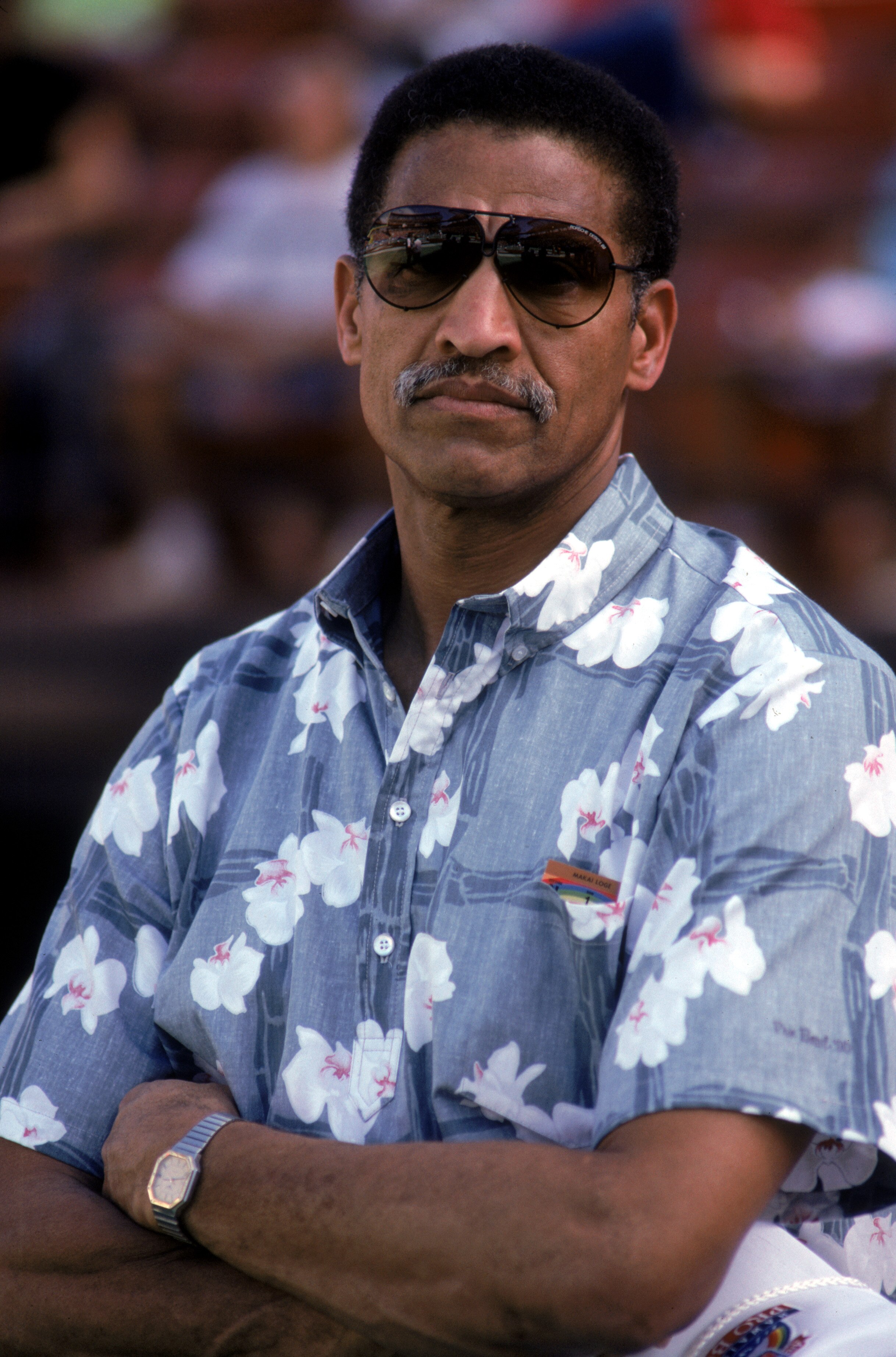 HONOLULU, HI - FEBRUARY 4:  Class of 1990 Hall of Fame inductee, Buck Buchanan, attends the 1990 NFL Pro Bowl at Aloha Stadium on February 4, 1990 in Honolulu, Hawaii.  The NFC won 27-21.  Defensive tackle Buck Buchanan played for the Kansas City Chiefs f