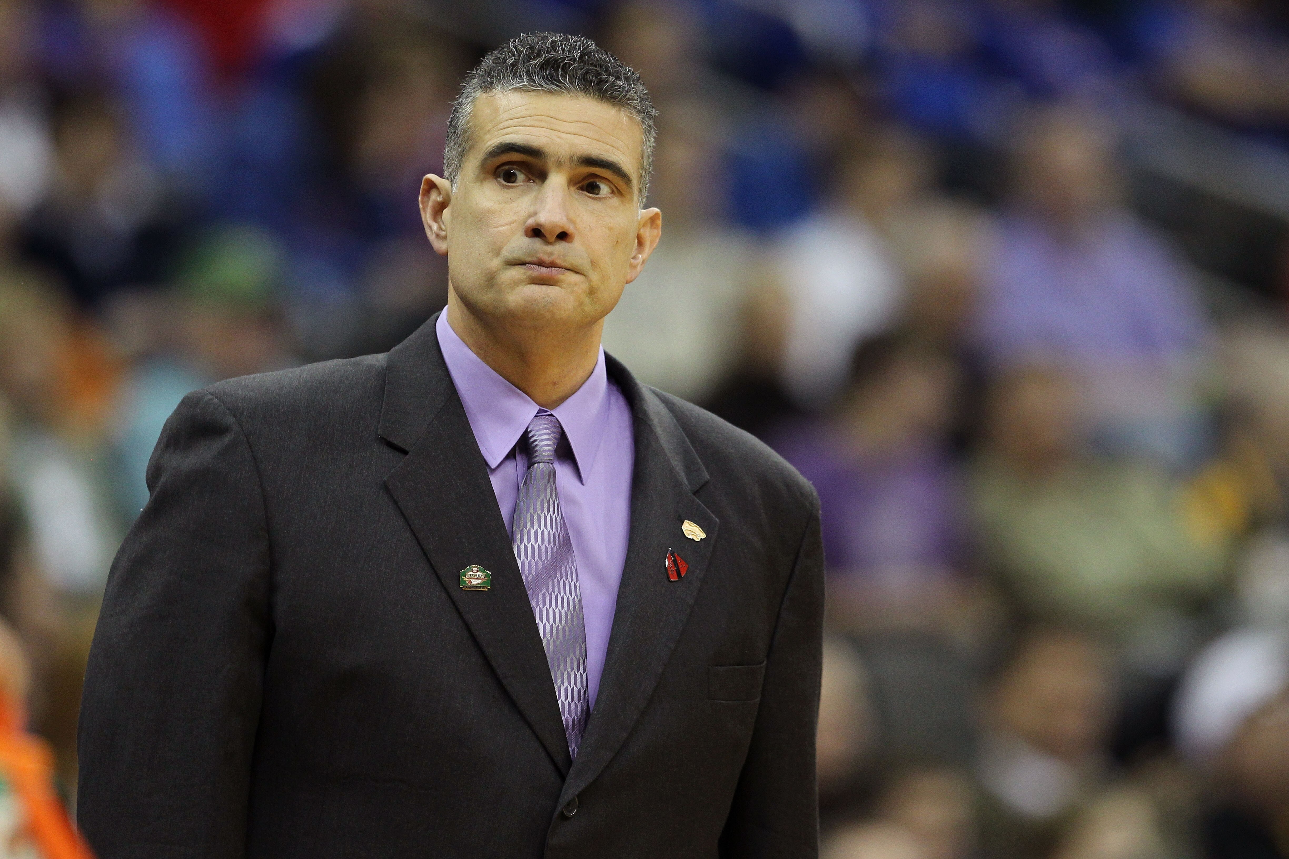 KANSAS CITY, MO - MARCH 10:  Head coach Frank Martin of the Kansas State Wildcats looks on during their quarterfinal game against the Colorado Buffaloes in the 2011 Phillips 66 Big 12 Men's Basketball Tournament at Sprint Center on March 10, 2011 in Kansa