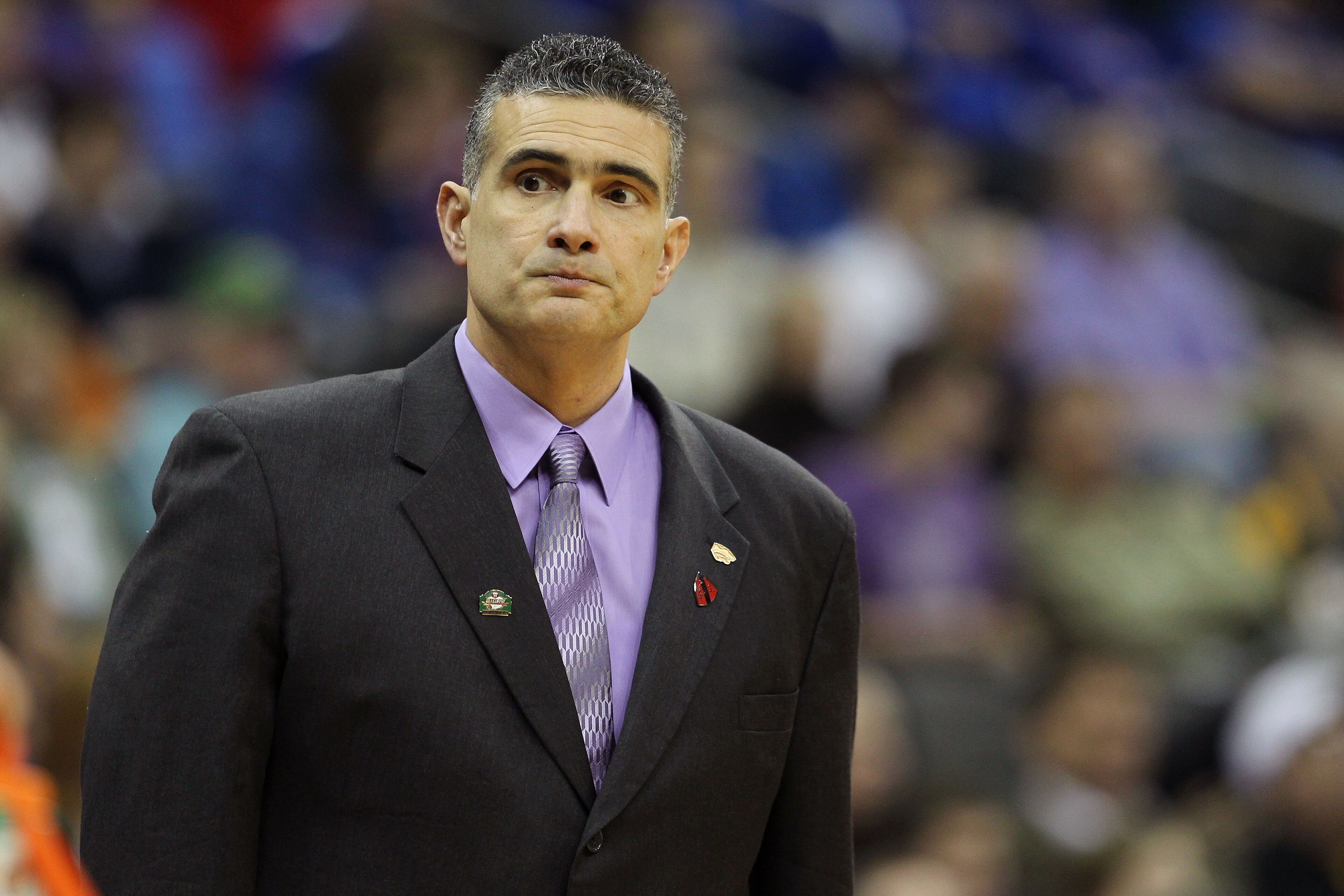 KANSAS CITY, MO - MARCH 10:  Head coach Frank Martin of the Kansas State Wildcats looks on during their quarterfinal game against the Colorado Buffaloes in the 2011 Phillips 66 Big 12 Men's Basketball Tournament at Sprint Center on March 10, 2011 in Kansa