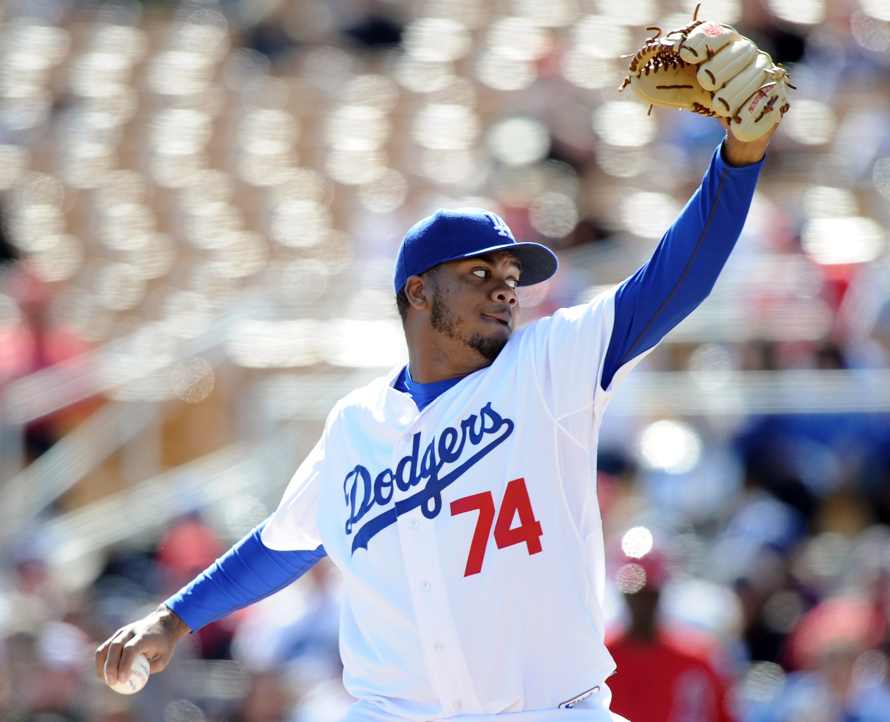 PHOENIX, AZ - FEBRUARY 27:  Kenley Jansen #74 of the Los Angeles Dodgers on the mound during spring training at Camelback Ranch on February 27, 2011 in Phoenix, Arizona.  (Photo by Harry How/Getty Images)