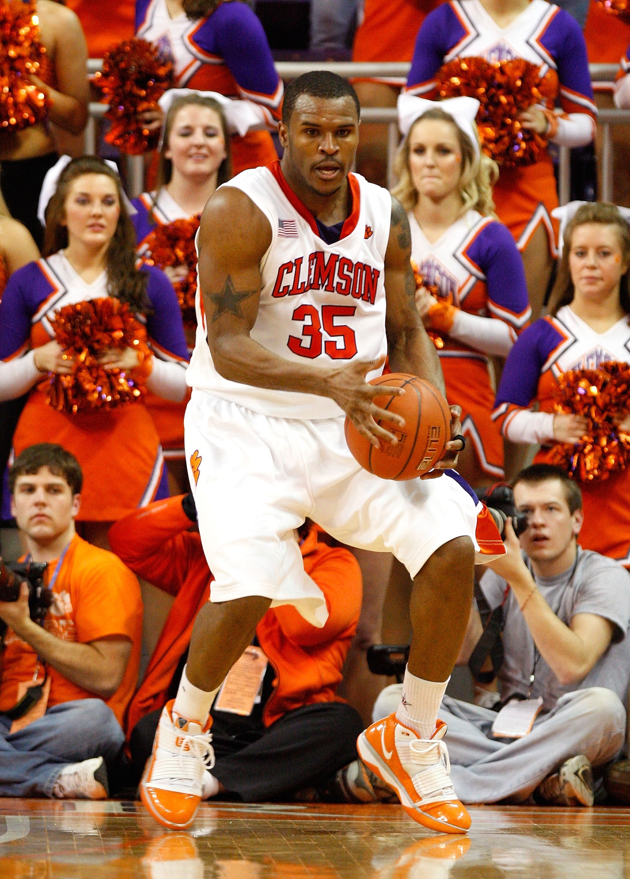CLEMSON, SC - JANUARY 13:  Trevor Booker #35 of the Clemson Tigers against the North Carolina Tar Heels at Littlejohn Coliseum on January 13, 2010 in Clemson, South Carolina.  (Photo by Kevin C. Cox/Getty Images)