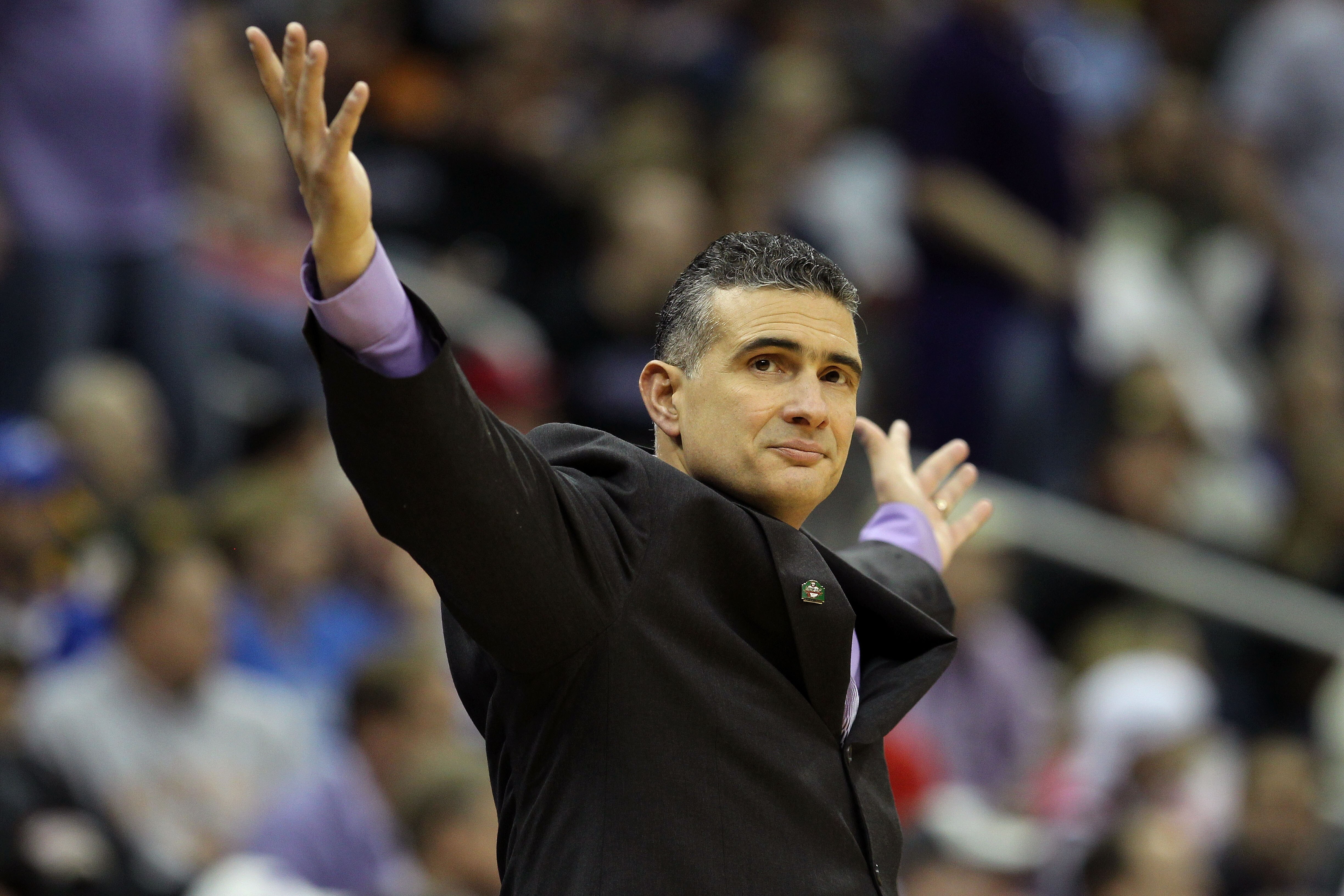 KANSAS CITY, MO - MARCH 10:  Head coach Frank Martin of the Kansas State Wildcats reacts during their quarterfinal game against the Colorado Buffaloes in the 2011 Phillips 66 Big 12 Men's Basketball Tournament at Sprint Center on March 10, 2011 in Kansas
