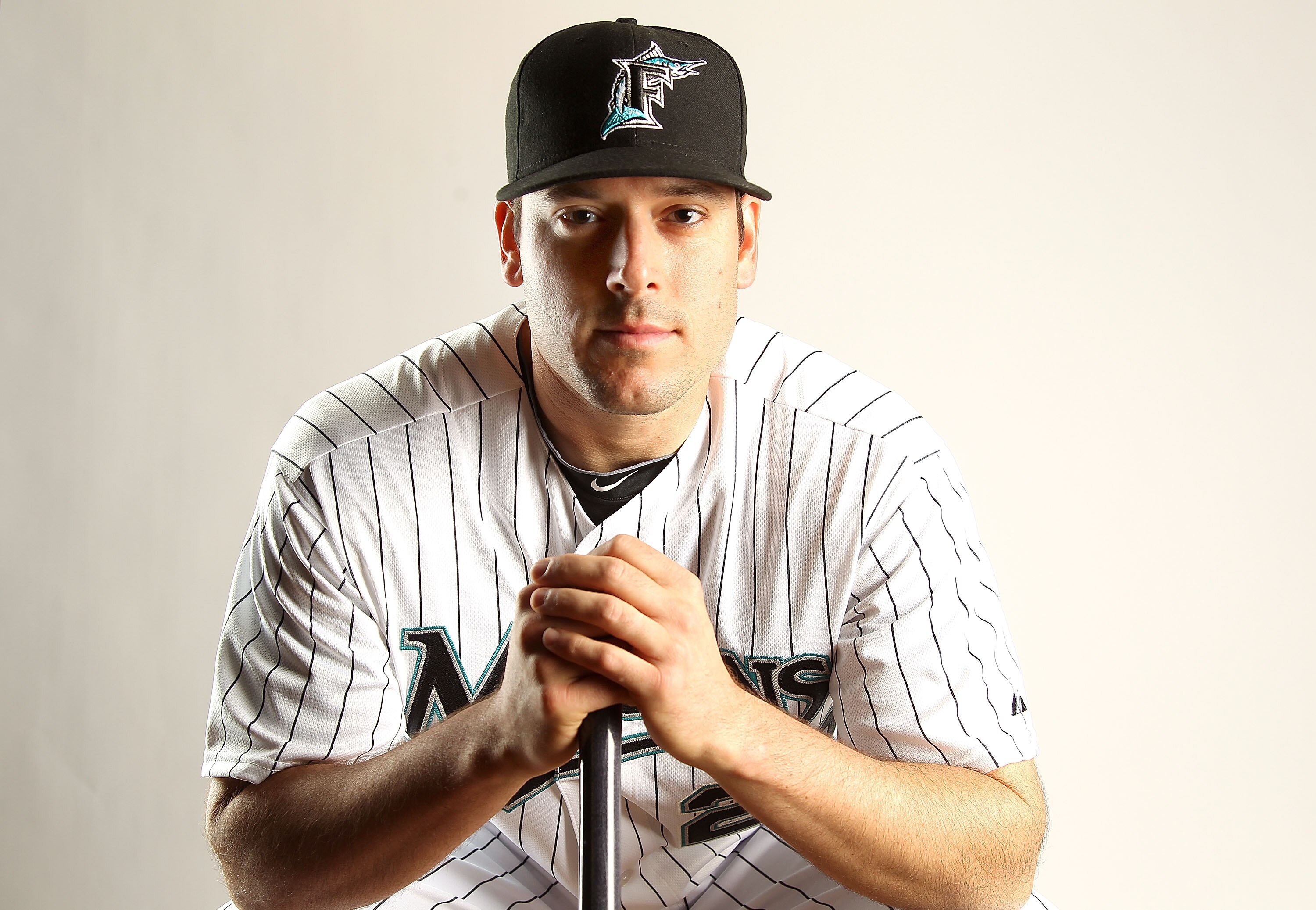 JUPITER, FL - FEBRUARY 23:  Greg Dobbs #29 of the Florida Marlins during Photo Day at Roger Dean Stadium on February 23, 2011 in Jupiter, Florida.  (Photo by Mike Ehrmann/Getty Images)