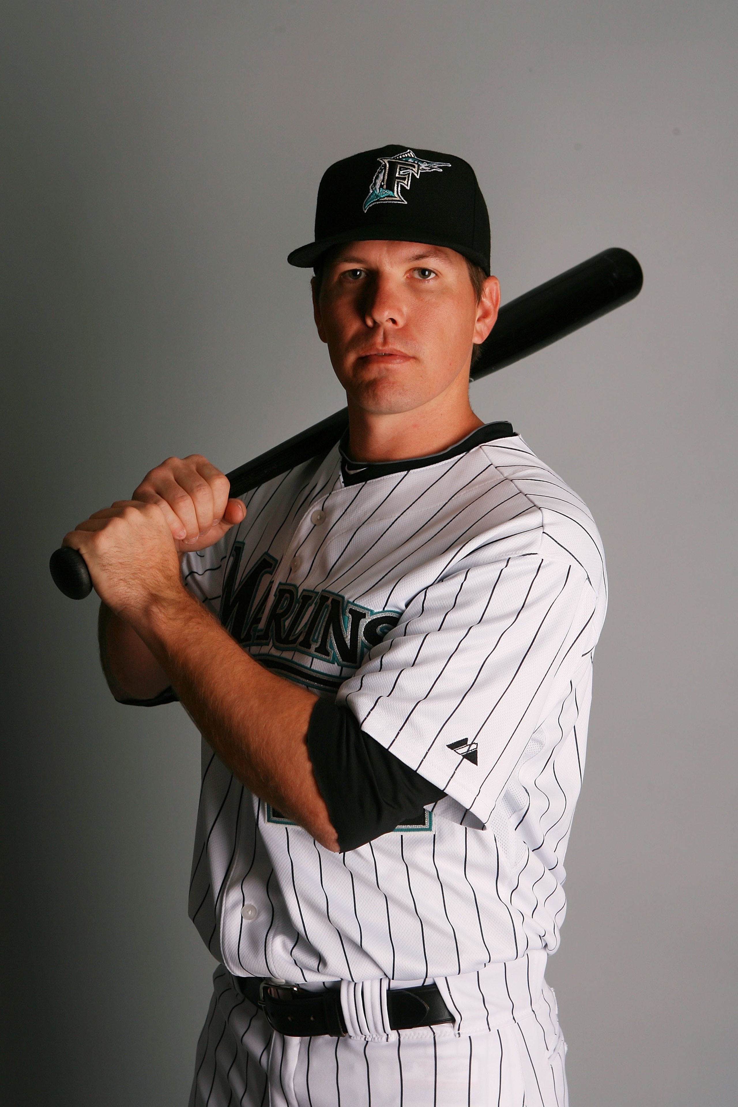 JUPITER, FL - MARCH 02:  Infielder Donnie Murphy #22 of the Florida Marlins poses during photo day at Roger Dean Stadium on March 2, 2010 in Jupiter, Florida.  (Photo by Doug Benc/Getty Images)