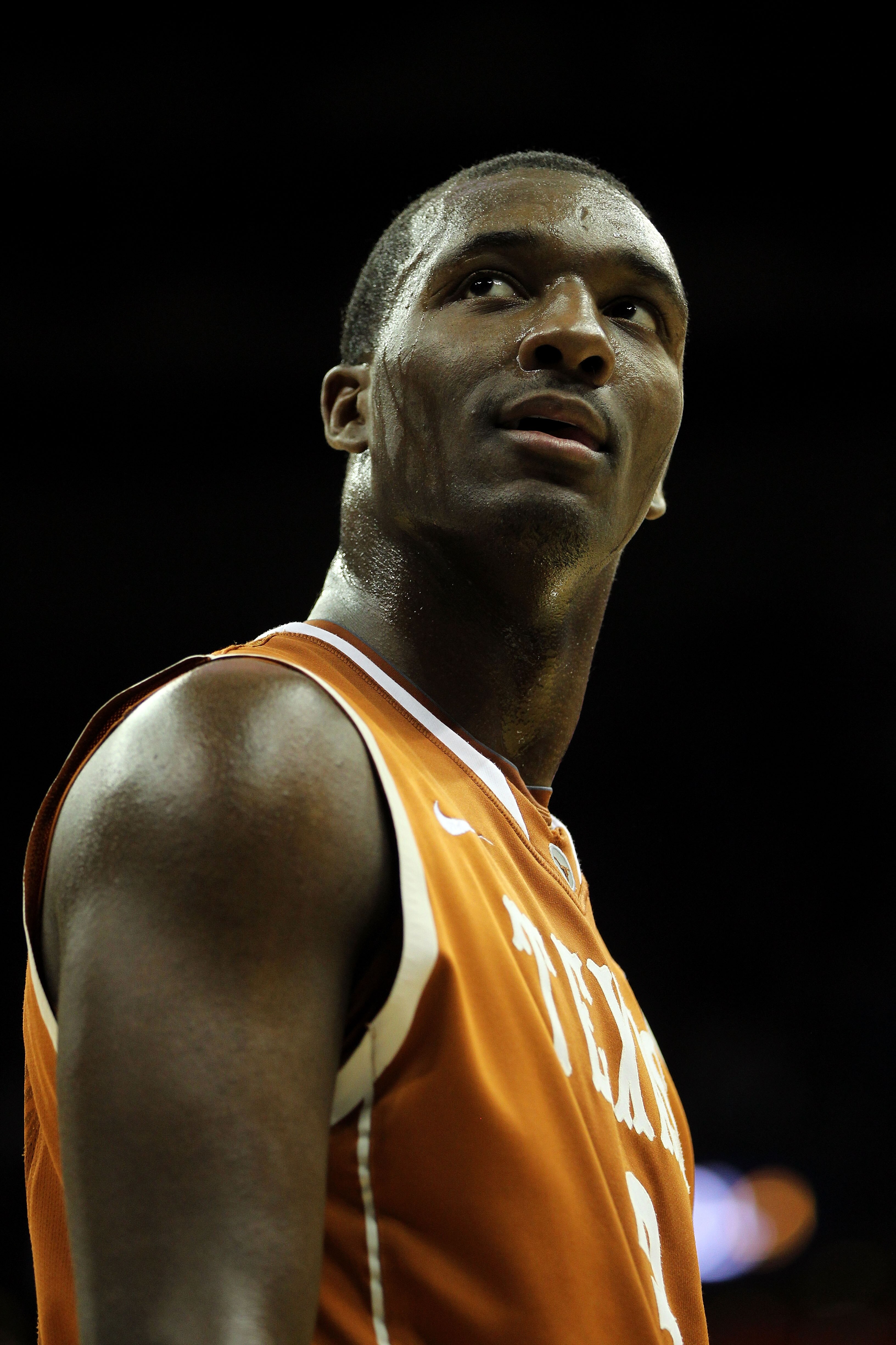 KANSAS CITY, MO - MARCH 12:  Jordan Hamilton #3 of the Texas Longhorns looks on against the Kansas Jayhawks in the first half of the 2011 Phillips 66 Big 12 Men's Basketball Tournament championship game at Sprint Center on March 12, 2011 in Kansas City, M