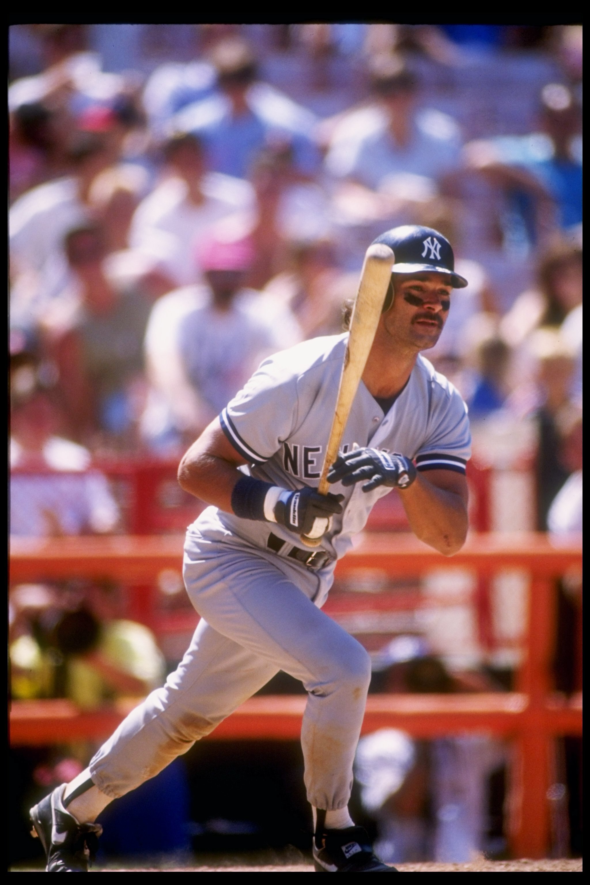 14 Jul 1991:  Infielder Don Mattingly of the New York Yankees in action during a game against the California Angels at Anaheim Stadium in Anaheim, California. Mandatory Credit: Stephen Dunn  /Allsport