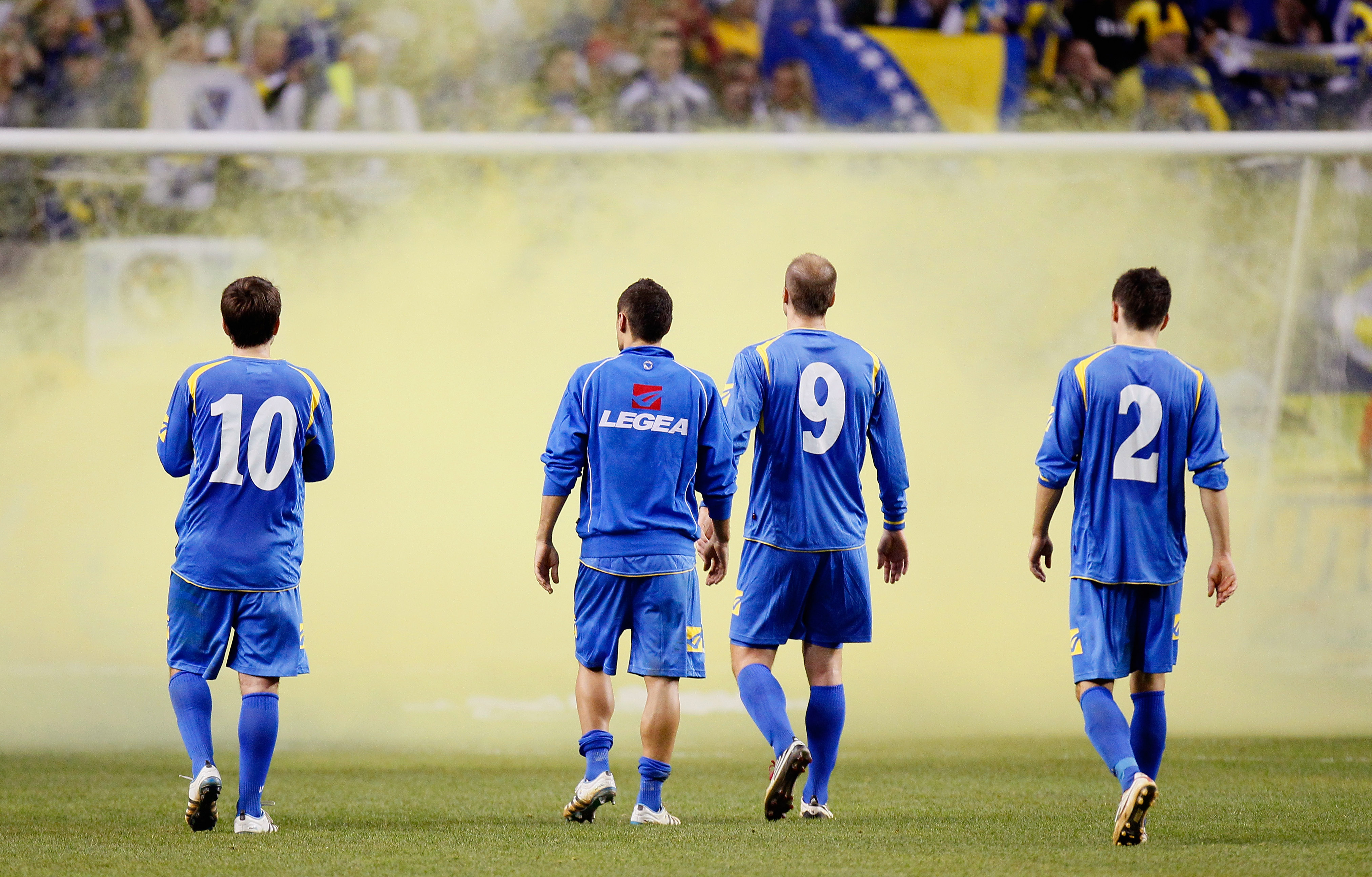 ATLANTA, GA - FEBRUARY 09:  Players for Bosnia-Herzegovina leave the field after their 2-0 loss to Mexico during an international friendly match at Georgia Dome on February 9, 2011 in Atlanta, Georgia.  (Photo by Kevin C. Cox/Getty Images)