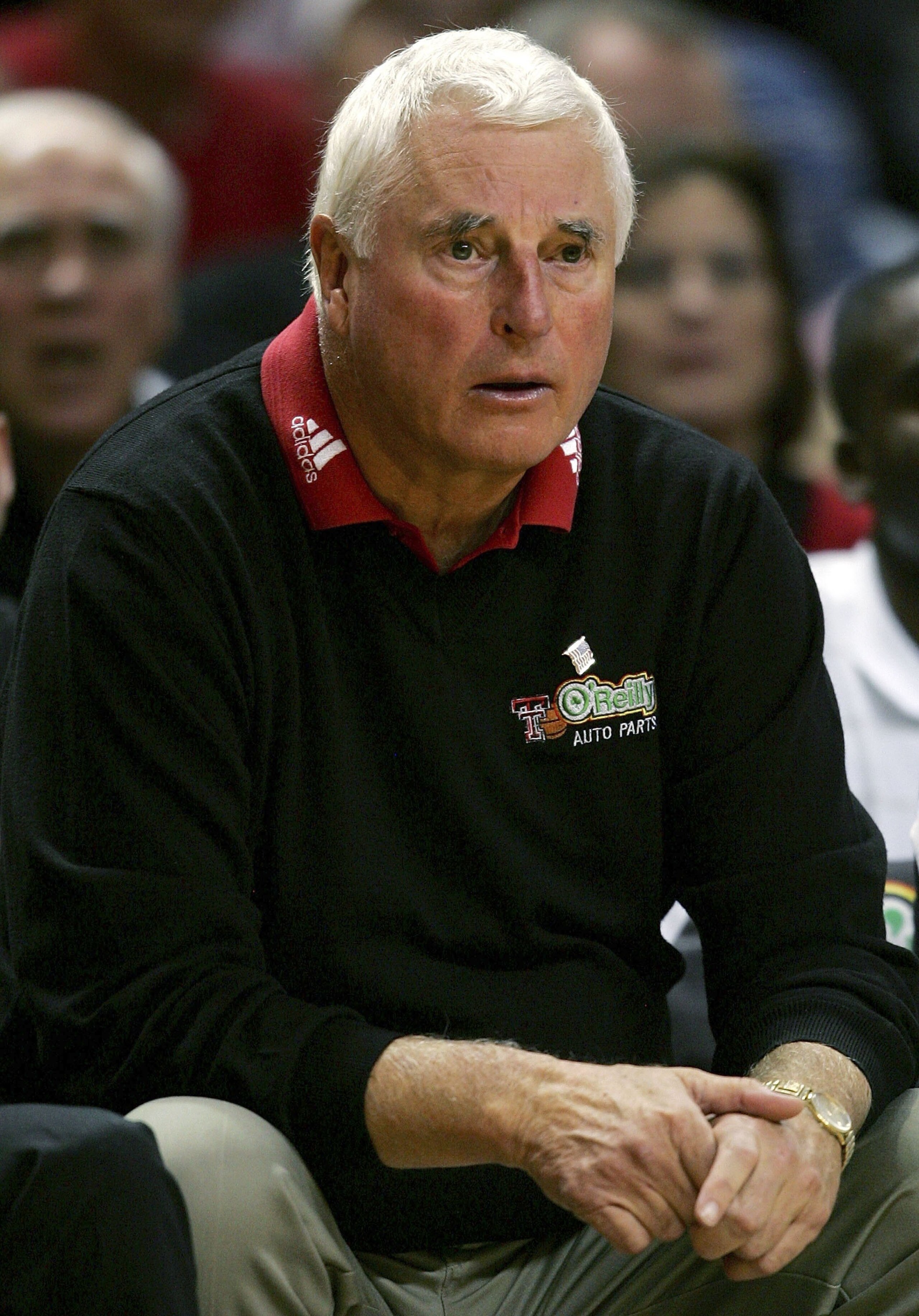 LUBBOCK, TX - JANUARY 01:  Head Coach Bobby Knight of Texas Tech watches from the bench as his team plays New Mexico at United Spirit Arena January 1, 2007 in Lubbock, Texas.  (Photo by Matthew Stockman/Getty Images)
