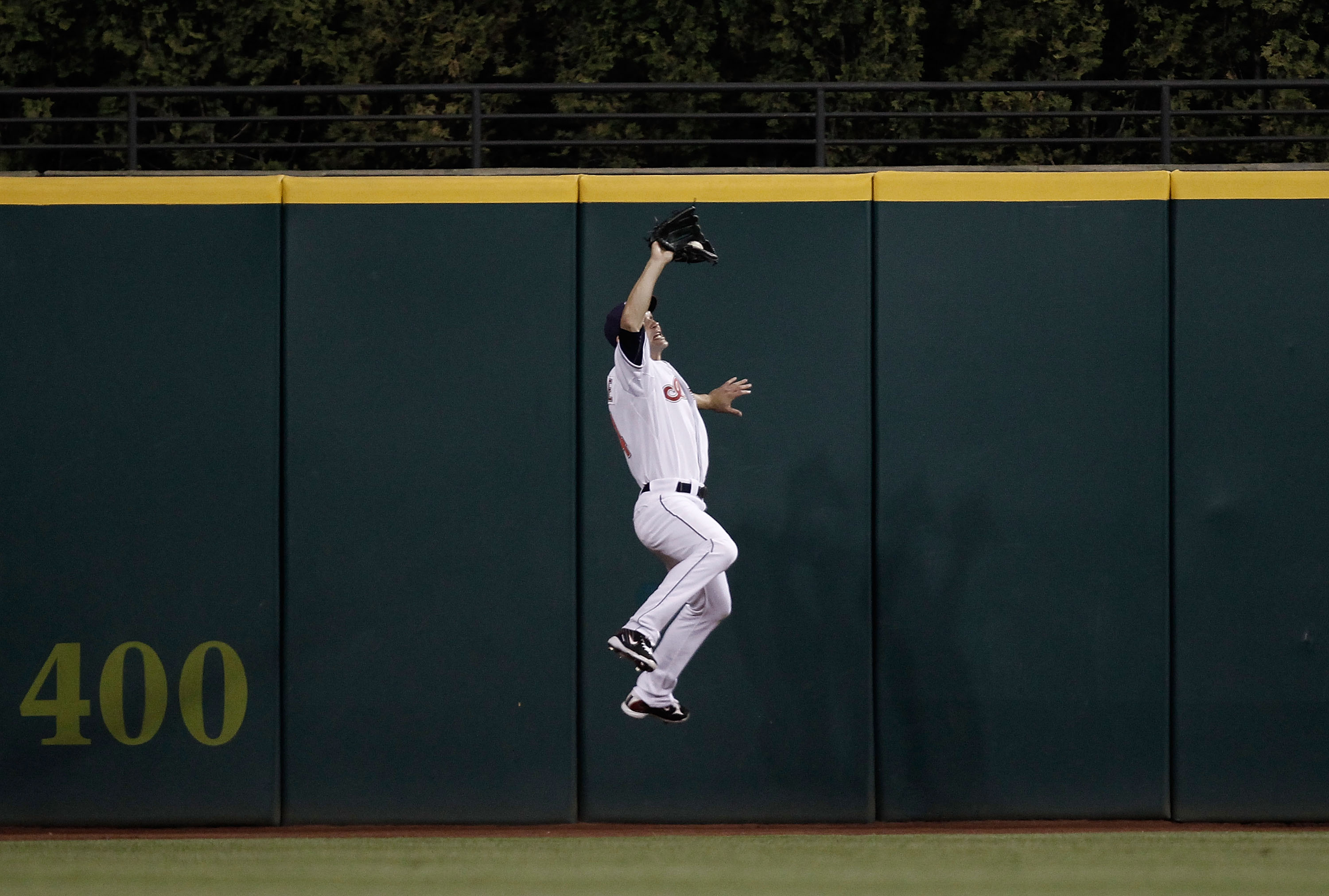 CLEVELAND - APRIL 30:   Grady Sizemore #24 of the Cleveland Indians makes a catch in the outfield against the Minnesota Twins during the game on April 30, 2010 at Progressive Field in Cleveland, Ohio.  (Photo by Jared Wickerham/Getty Images)