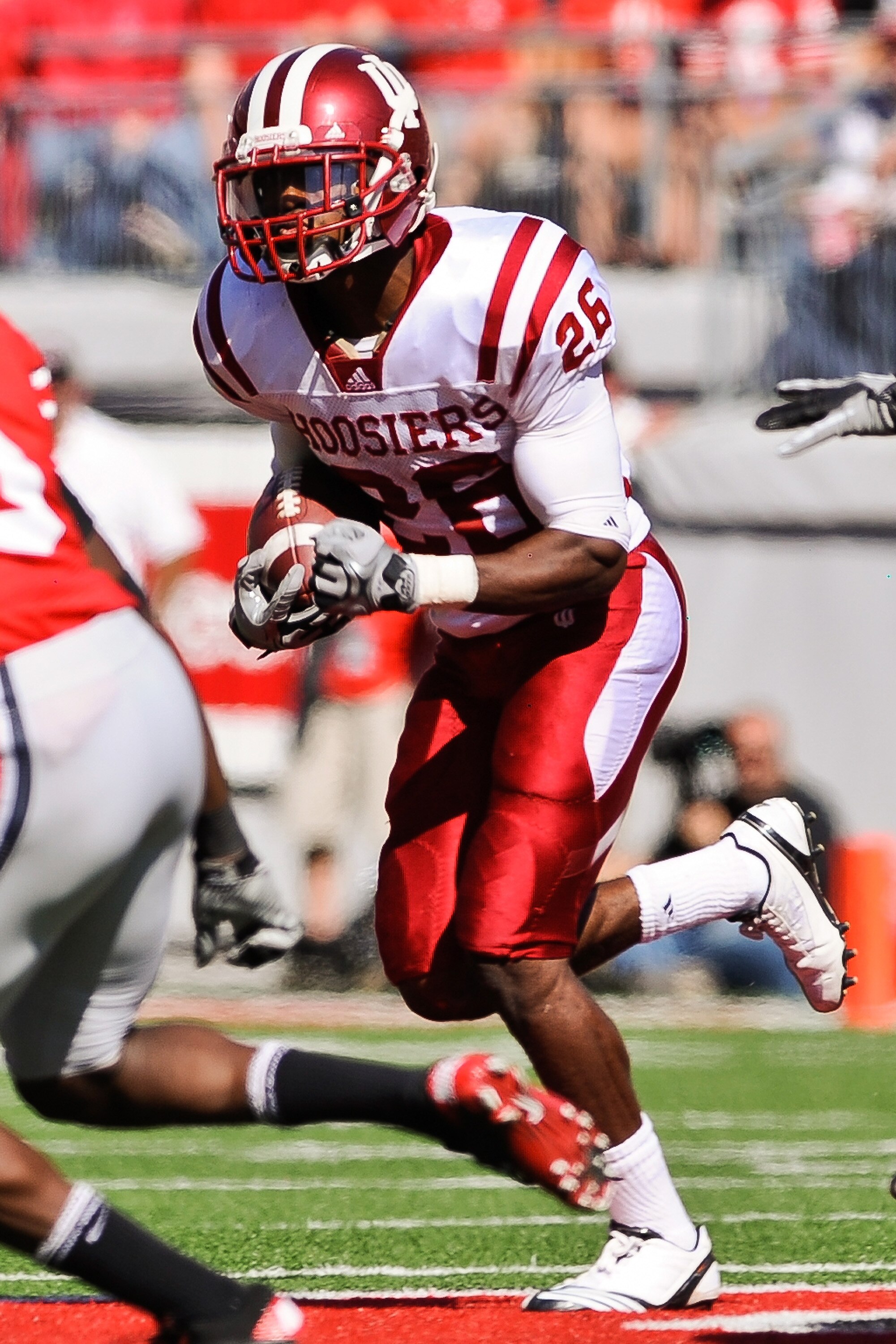 COLUMBUS, OH - OCTOBER 9:  Nick Turner #26 of the Indiana Hoosiers runs with the ball against the Ohio State Buckeyes at Ohio Stadium on October 9, 2010 in Columbus, Ohio.  (Photo by Jamie Sabau/Getty Images)