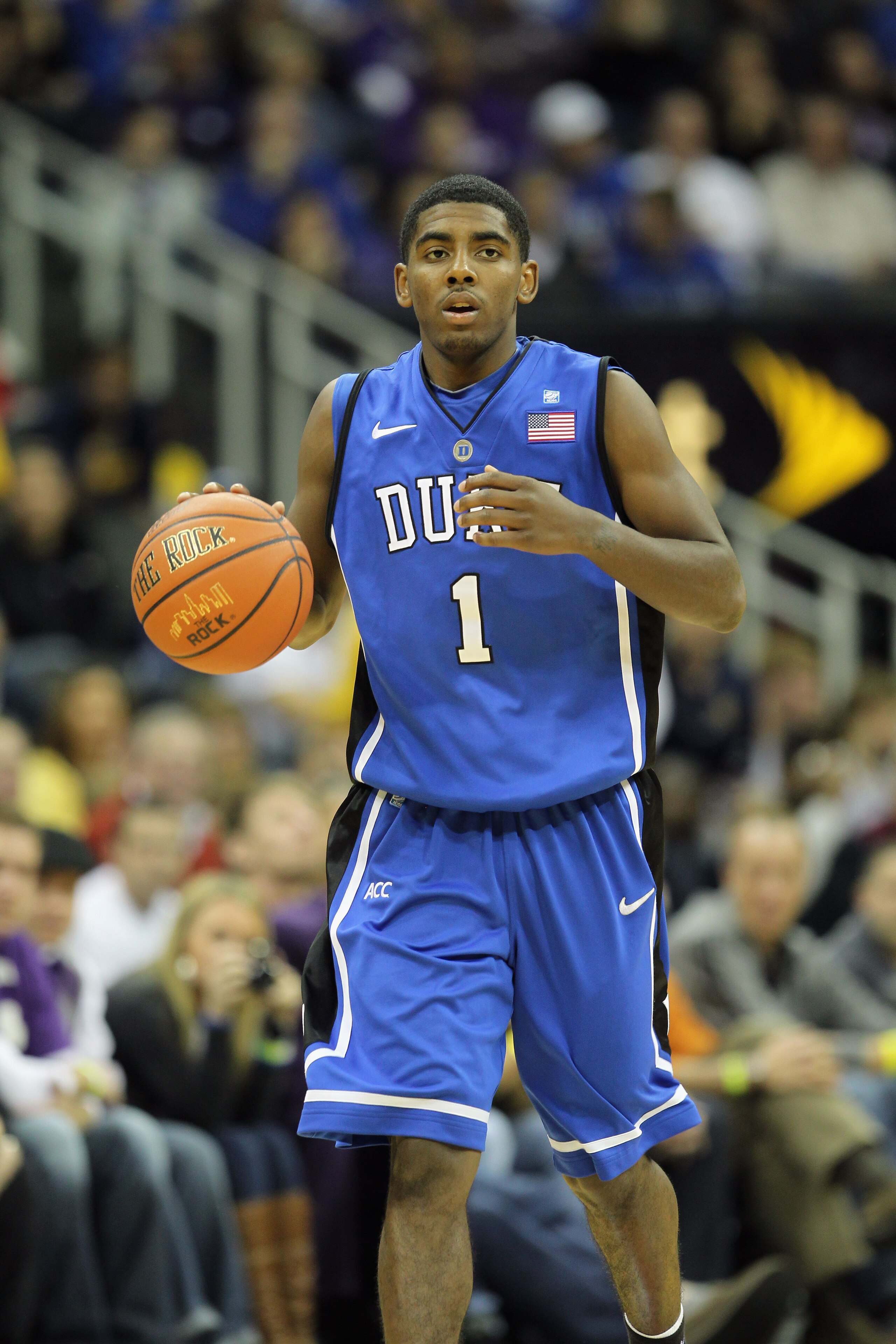 KANSAS CITY, MO - NOVEMBER 22:  Kyrie Irving #1 of the Duke Blue Devils in action during the CBE Classic game against the Marquette Golden Eagles on November 22, 2010 at the Sprint Center in Kansas City, Missouri.  (Photo by Jamie Squire/Getty Images)