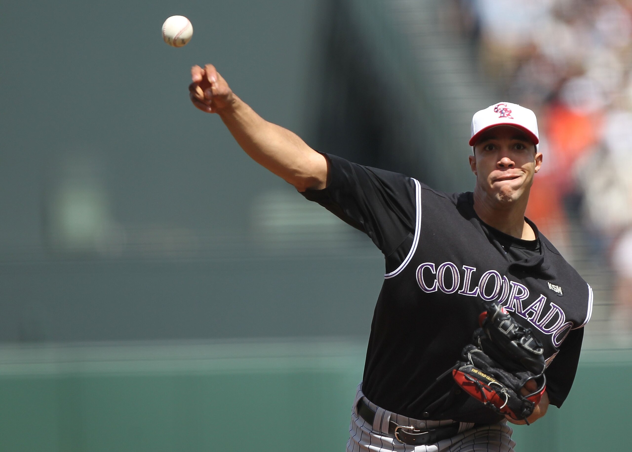 SAN FRANCISCO - MAY 31: Ubaldo Jimenez #38 of the Colorado Rockies pitches against the San Francisco Giants during an MLB game at AT&T Park on May 31, 2010 in San Francisco, California. (Photo by Jed Jacobsohn/Getty Images) SAN FRANCISCO - MAY 31: Ubaldo Jimenez #38 of the Colorado Rockies pitches against the San Francisco Giants during an MLB game at AT&T Park on May 31, 2010 in San Francisco, California. (Photo by Jed Jacobsohn/Getty Images)