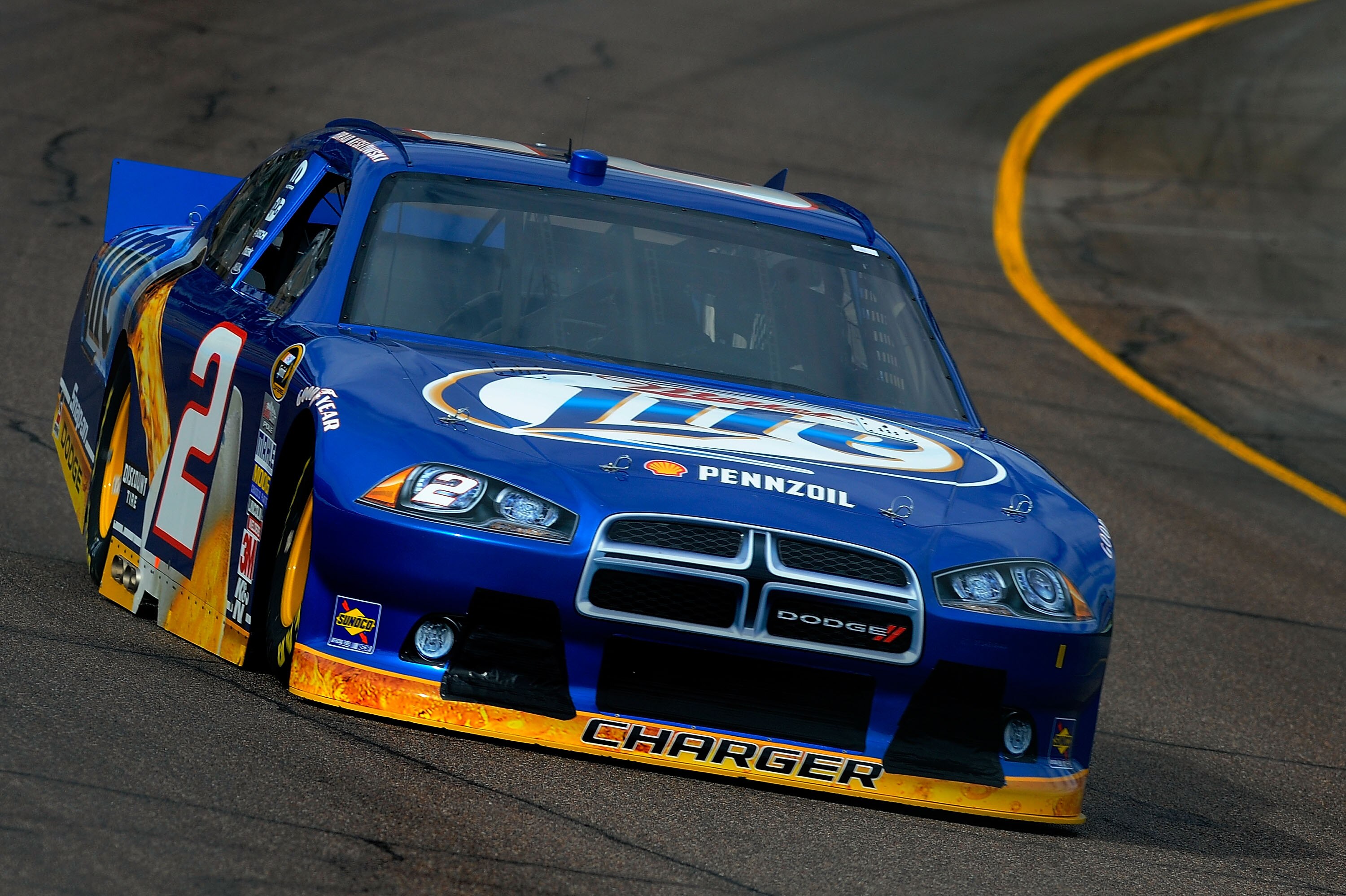 AVONDALE, AZ - FEBRUARY 25:  Brad Keselowski, driver of the #2 Miller Lite Dodge, practices for the Subway Fresh Fit 500 at Phoenix International Raceway on February 25, 2011 in Avondale, Arizona.  (Photo by Jared C. Tilton/Getty Images for NASCAR)