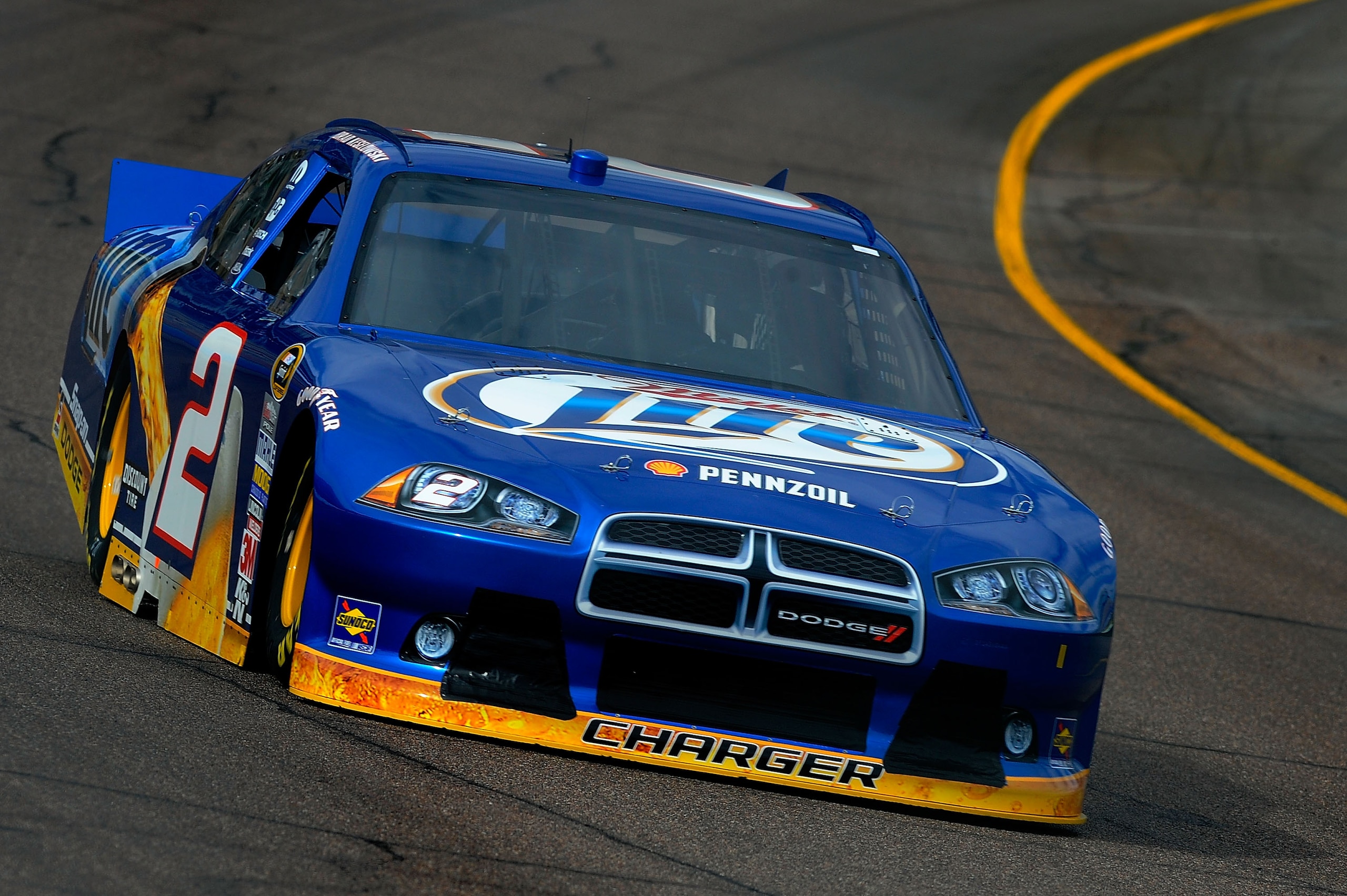 AVONDALE, AZ - FEBRUARY 25:  Brad Keselowski, driver of the #2 Miller Lite Dodge, practices for the Subway Fresh Fit 500 at Phoenix International Raceway on February 25, 2011 in Avondale, Arizona.  (Photo by Jared C. Tilton/Getty Images for NASCAR)