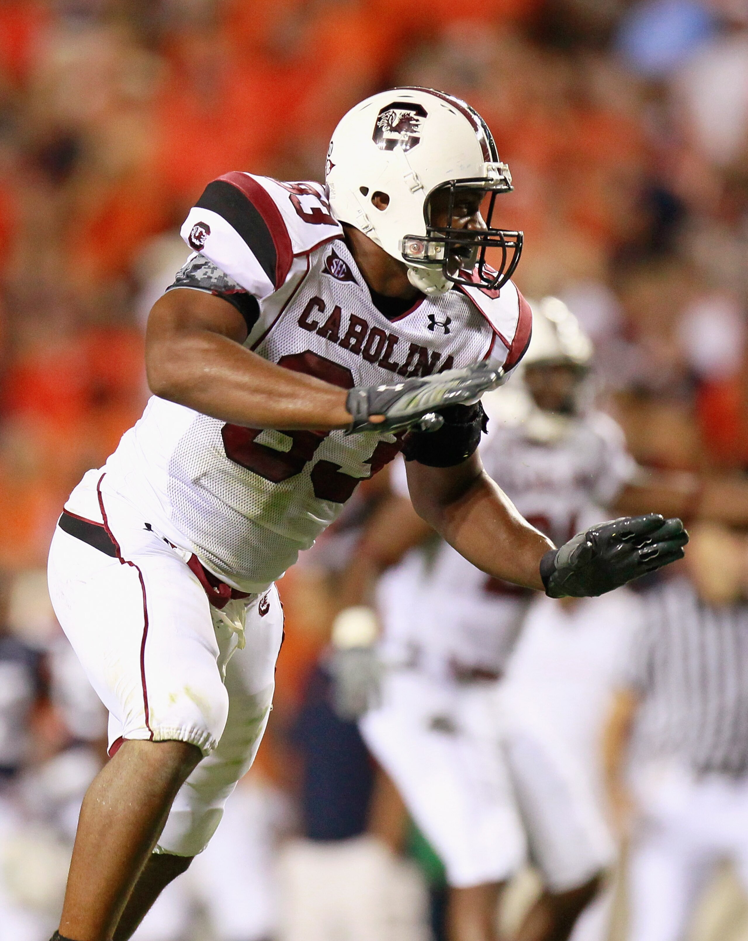 AUBURN, AL - SEPTEMBER 25:  Cliff Matthews #83 of the South Carolina Gamecocks against the Auburn Tigers at Jordan-Hare Stadium on September 25, 2010 in Auburn, Alabama.  (Photo by Kevin C. Cox/Getty Images)