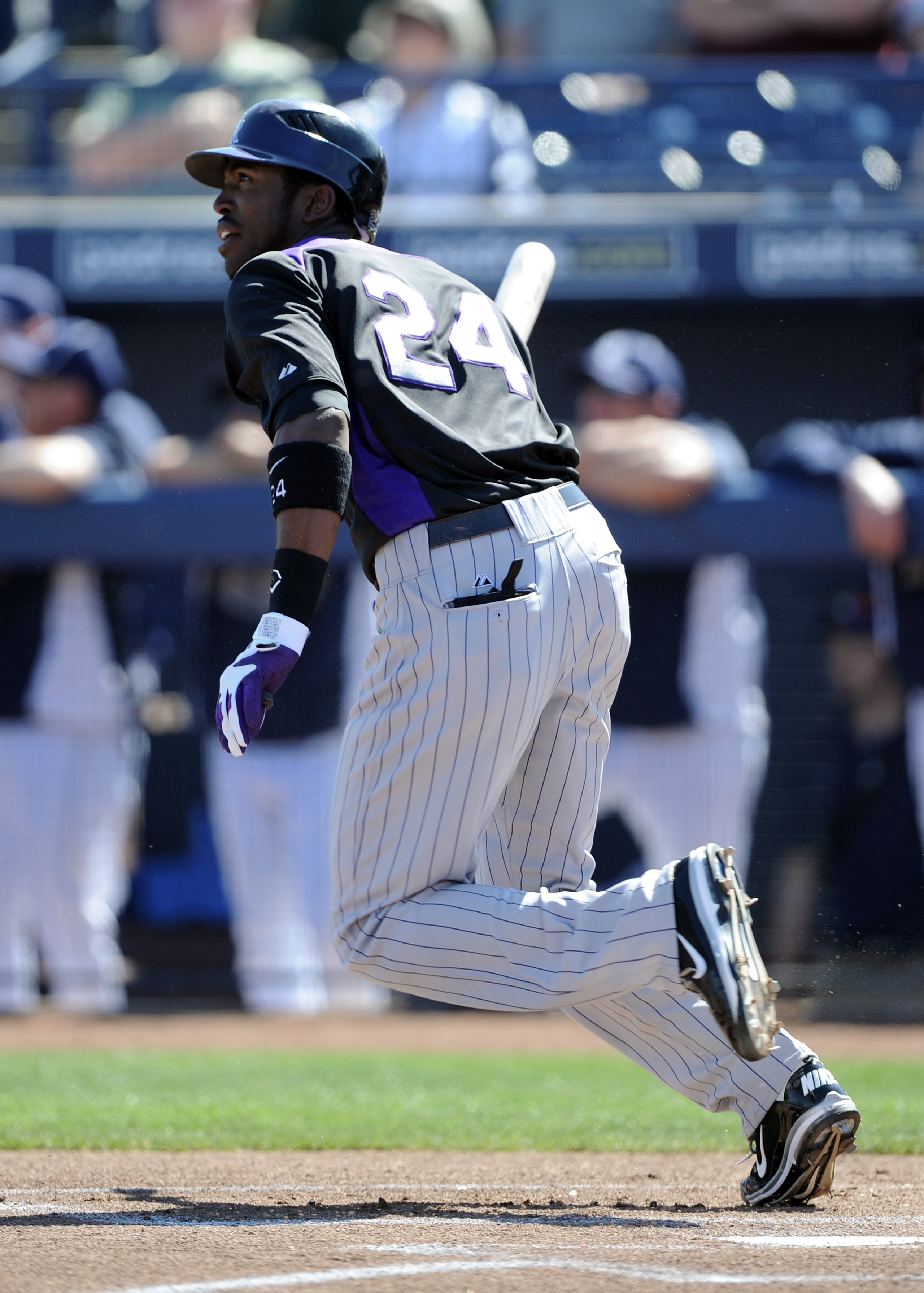 PEORIA, AZ - MARCH 02: Dexter Fowler #24 of the Colorado Rockies at bat against the San Diego Padres during spring training at Peoria Stadium on March 2, 2011 in Peoria, Arizona. (Photo by Harry How/Getty Images) PEORIA, AZ - MARCH 02: Dexter Fowler #24 of the Colorado Rockies at bat against the San Diego Padres during spring training at Peoria Stadium on March 2, 2011 in Peoria, Arizona. (Photo by Harry How/Getty Images)