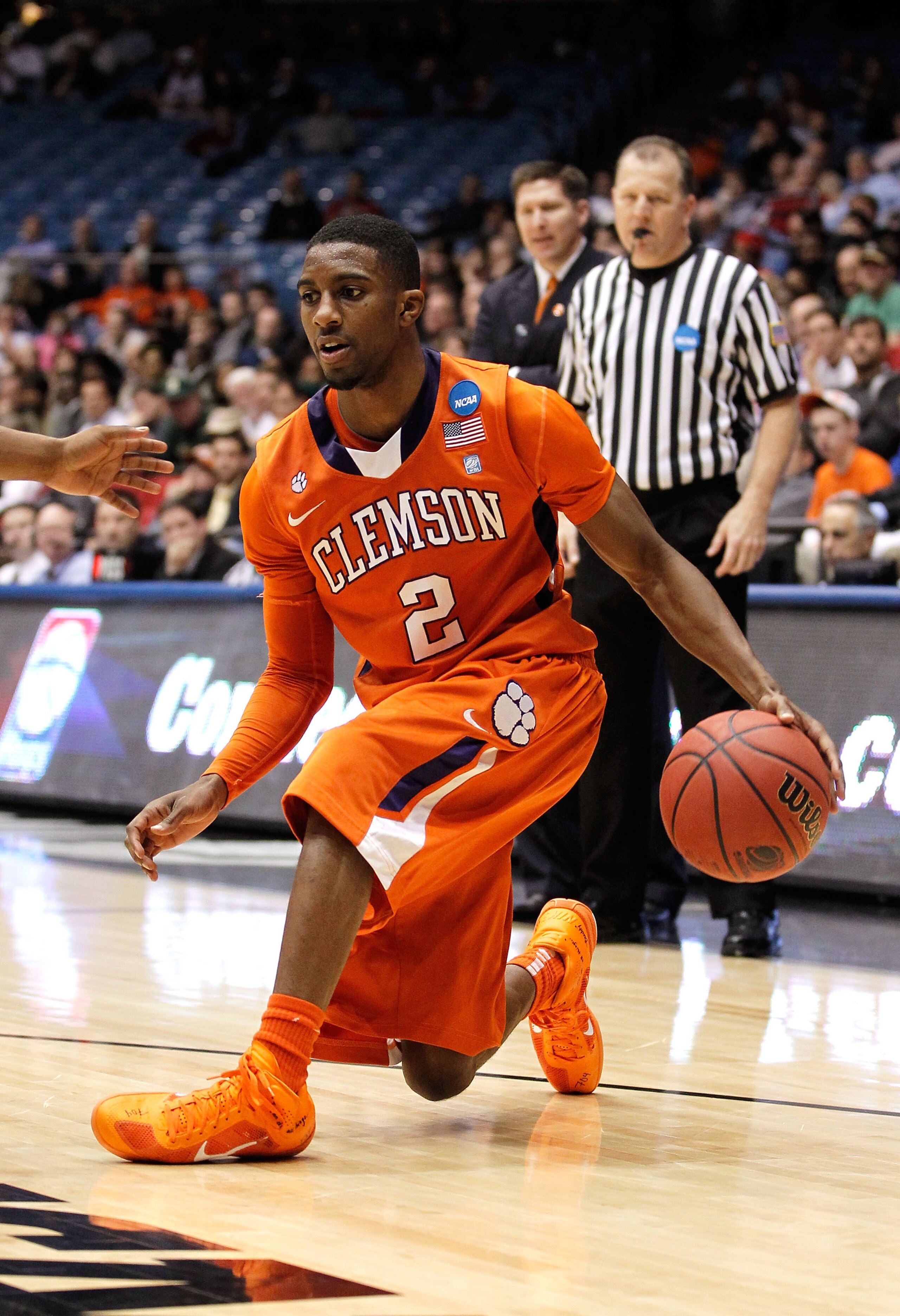 DAYTON, OH - MARCH 15: Demontez Stitt #2 of the Clemson Tigers handles the ball against the UAB Blazers during the first round of the 2011 NCAA men's basketball tournament at UD Arena on March 15, 2011 in Dayton, Ohio. (Photo by Gregory Shamus/Getty Imag DAYTON, OH - MARCH 15: Demontez Stitt #2 of the Clemson Tigers handles the ball against the UAB Blazers during the first round of the 2011 NCAA men's basketball tournament at UD Arena on March 15, 2011 in Dayton, Ohio. (Photo by Gregory Shamus/Getty Imag