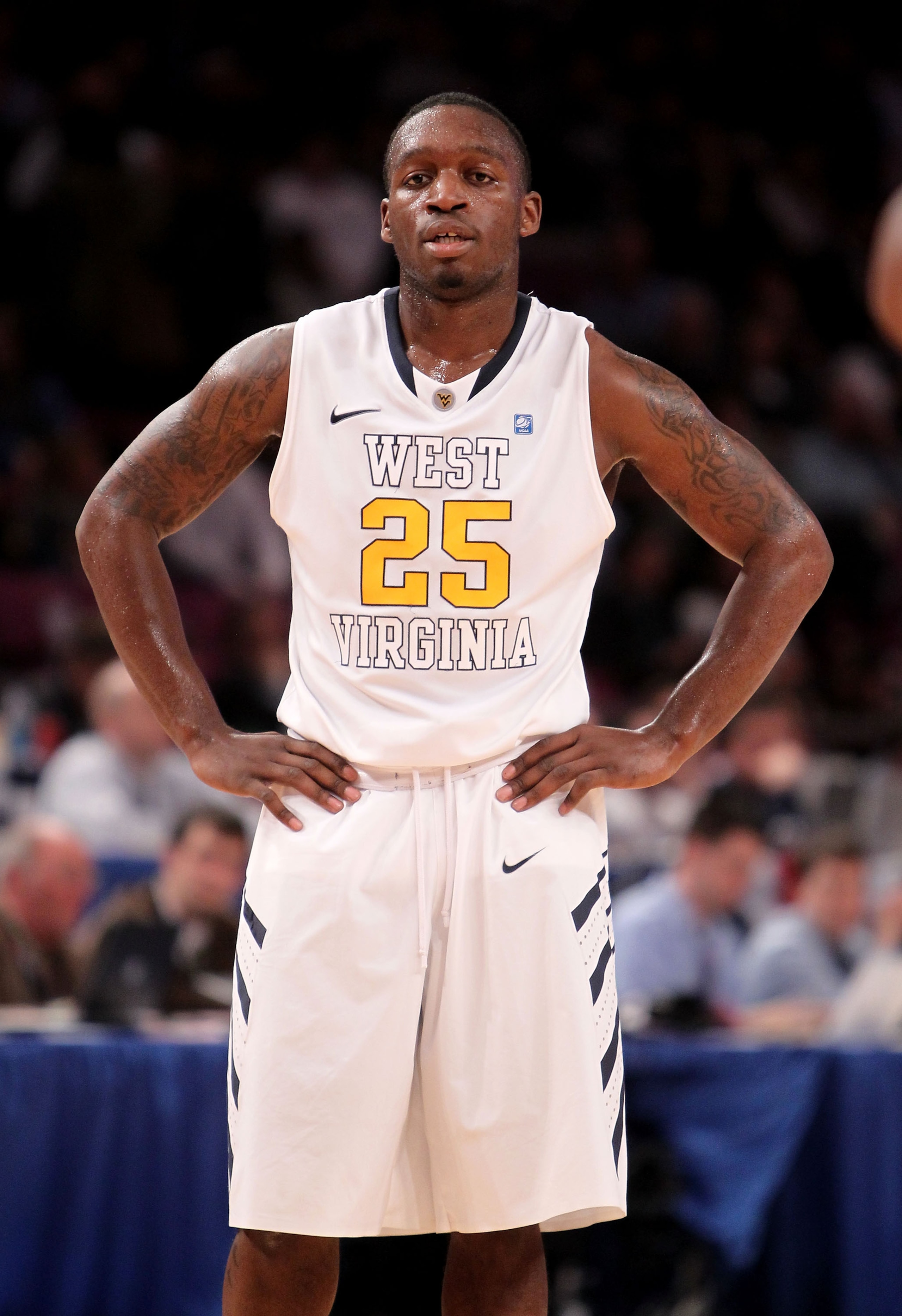 NEW YORK, NY - MARCH 09: Darryl Bryant #25 of the West Virginia Mountaineers looks on during the game against the Marquette Golden Eagles during the second round of the 2011 Big East Men's Basketball Tournament presented by American Eagle Outfitters at Ma NEW YORK, NY - MARCH 09: Darryl Bryant #25 of the West Virginia Mountaineers looks on during the game against the Marquette Golden Eagles during the second round of the 2011 Big East Men's Basketball Tournament presented by American Eagle Outfitters at Ma