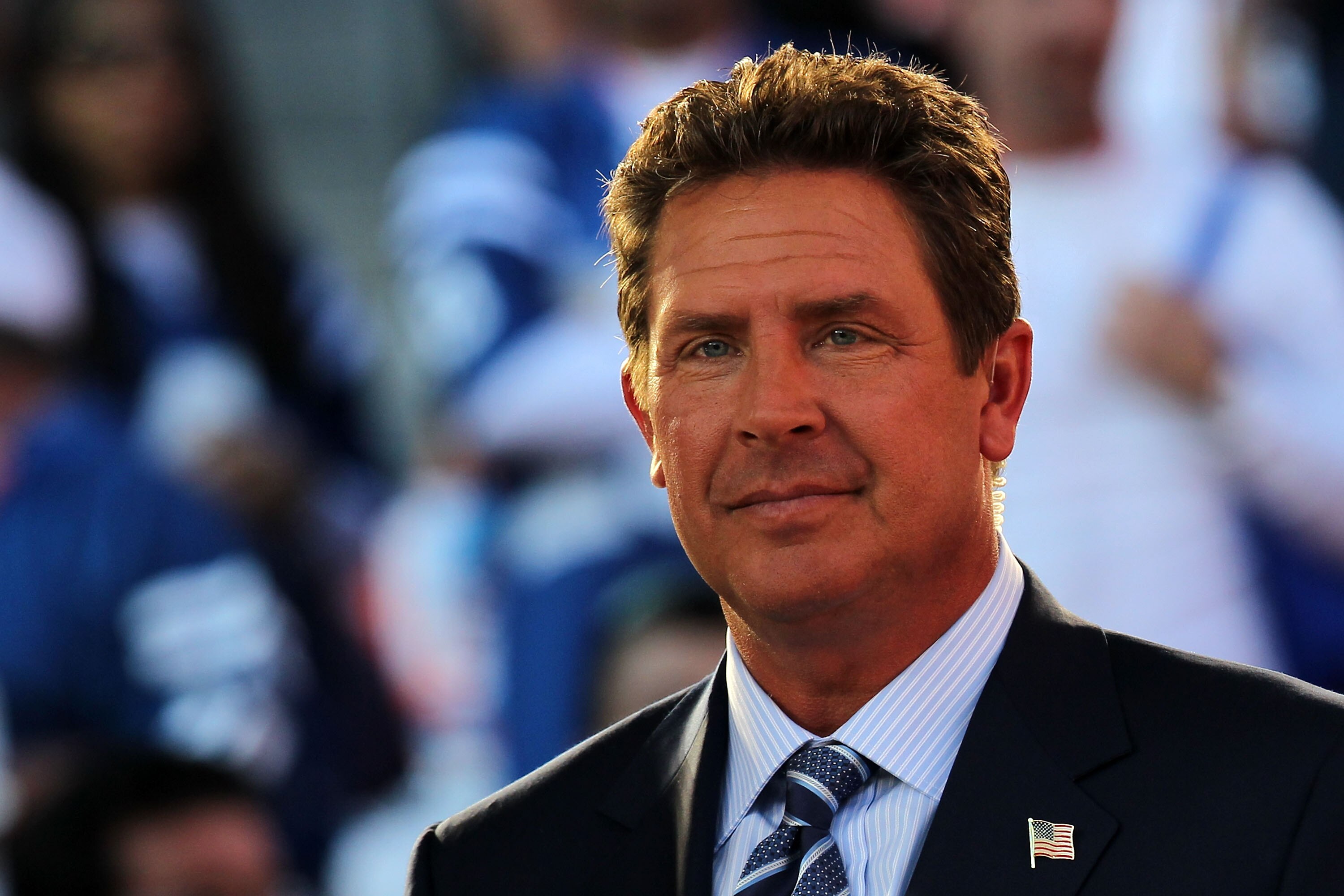 MIAMI GARDENS, FL - FEBRUARY 07: Hall of Fame Quarterback Dan Marino watches on the sideline prior to the start of Super Bowl XLIV between the Indianapolis Colts and the New Orleans Saints on February 7, 2010 at Sun Life Stadium in Miami Gardens, Florida.