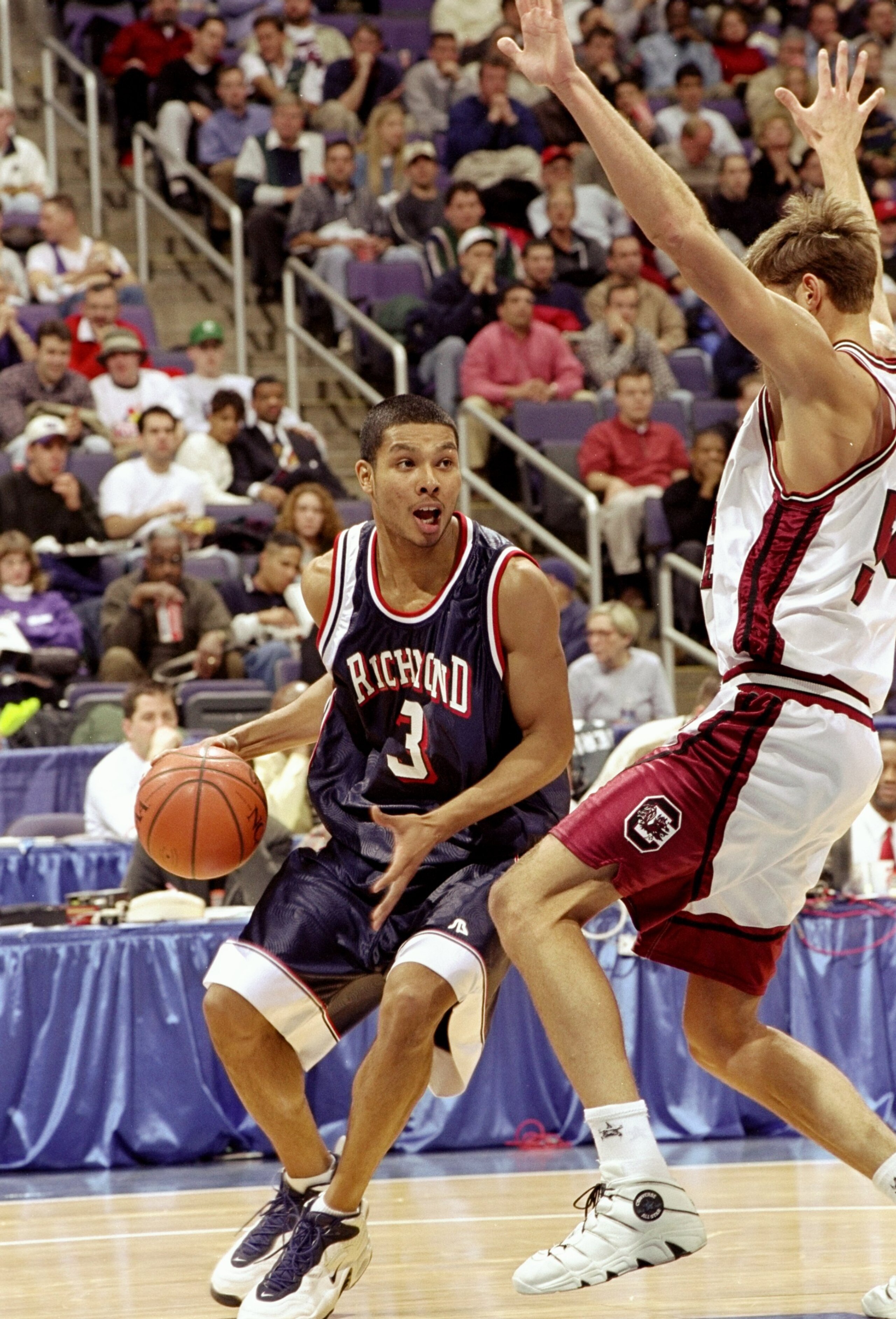 12 Mar 1998:  Forward Jarod Stevenson of the Richmond Spiders in action during a game against the South Carolina Gamecocks in the first round of the NCAA Tournament at the MCI Center in Washington, D.C.  Richmond defeated South Carolina 62-61. Mandatory C
