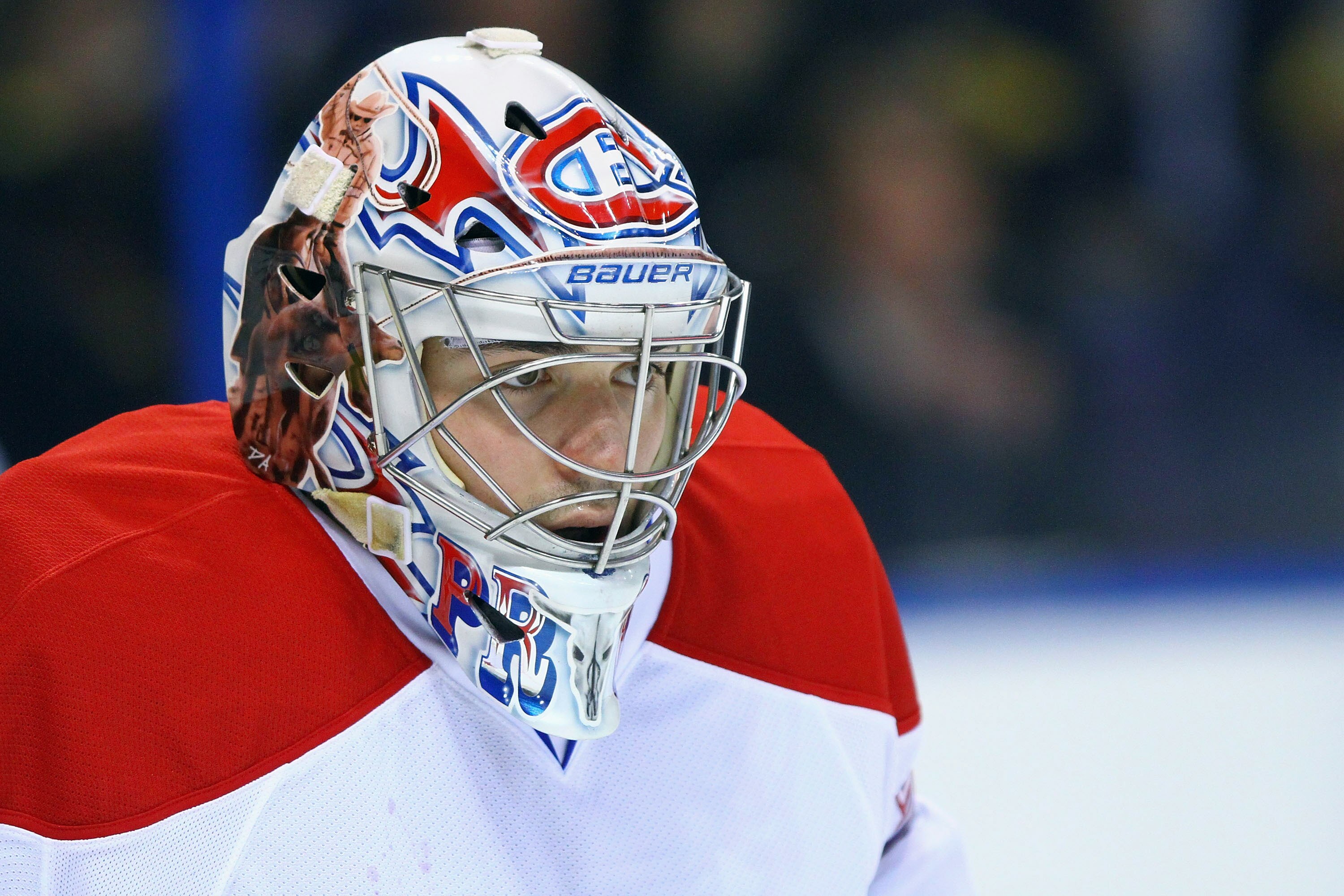ST. LOUIS, MO - MARCH 10: Carey Price #31 of the Montreal Canadiens waits for a face off against the St. Louis Blues at the Scottrade Center on March 10, 2011 in St. Louis, Missouri.  (Photo by Dilip Vishwanat/Getty Images)