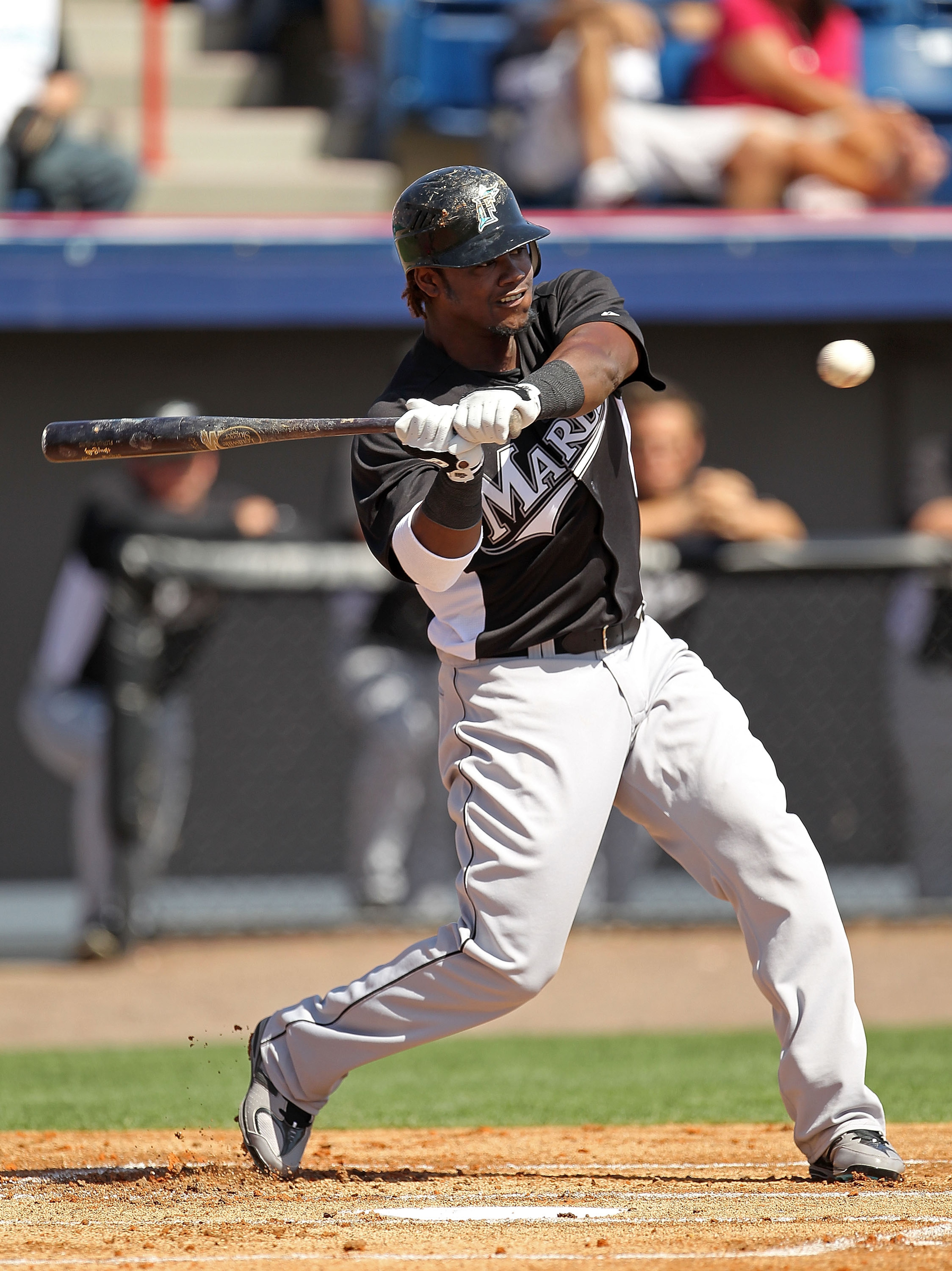 VIERA, FL - MARCH 02: Hanley Ramirez #2 of the Florida Marlins bats during a Spring Training game against the Washington Nationals at Space Coast Stadium on March 2, 2011 in Viera, Florida. (Photo by Mike Ehrmann/Getty Images) VIERA, FL - MARCH 02: Hanley Ramirez #2 of the Florida Marlins bats during a Spring Training game against the Washington Nationals at Space Coast Stadium on March 2, 2011 in Viera, Florida. (Photo by Mike Ehrmann/Getty Images)