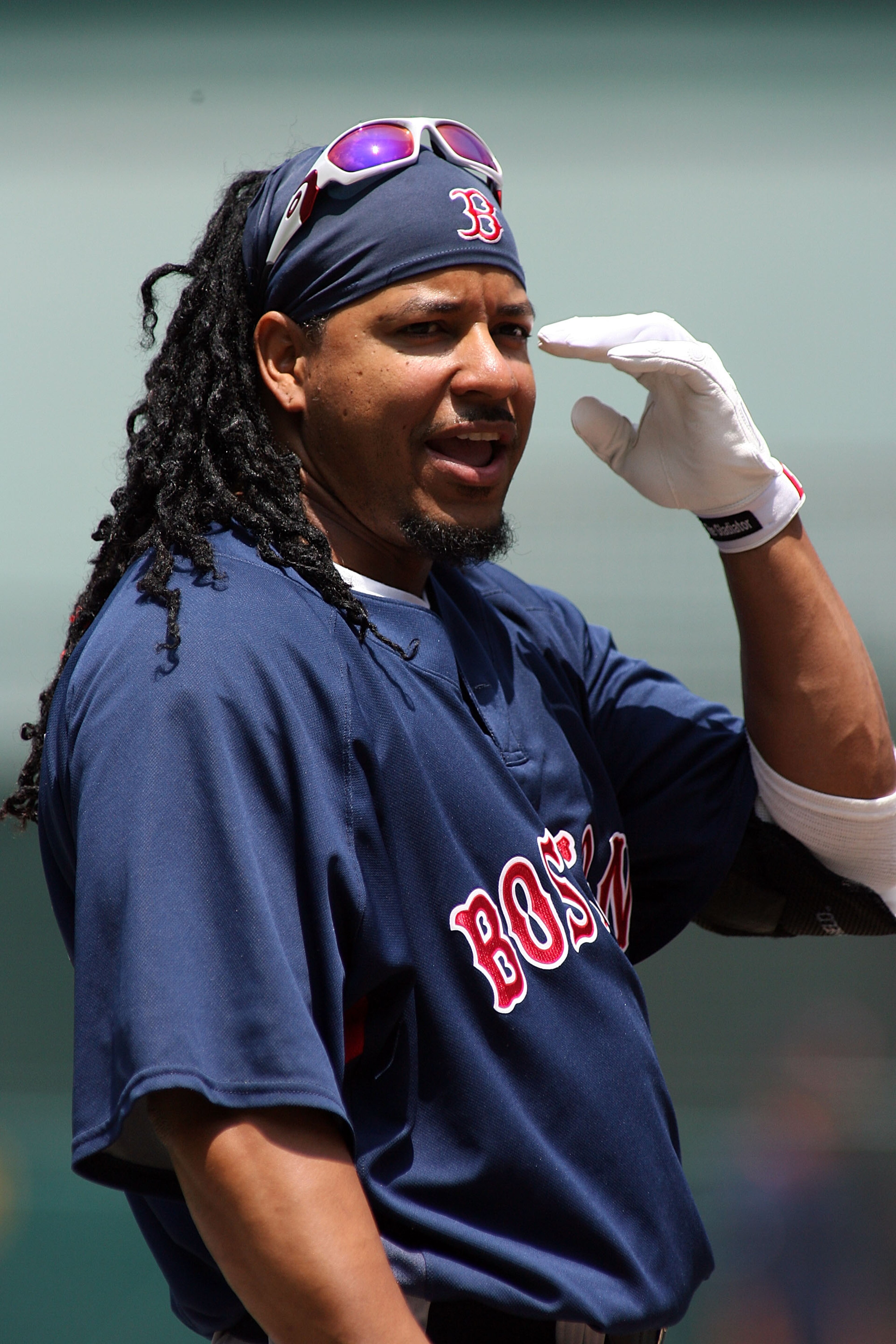 ANAHEIM, CA - JULY 20: Manny Ramirez #24 of the Boston Red Sox looks on during batting practice before the game against the Los Angeles Angels of Anaheim at Angels Stadium on July 20, 2008 in Anaheim, California. (Photo by Christian Petersen/Getty Images ANAHEIM, CA - JULY 20: Manny Ramirez #24 of the Boston Red Sox looks on during batting practice before the game against the Los Angeles Angels of Anaheim at Angels Stadium on July 20, 2008 in Anaheim, California. (Photo by Christian Petersen/Getty Images