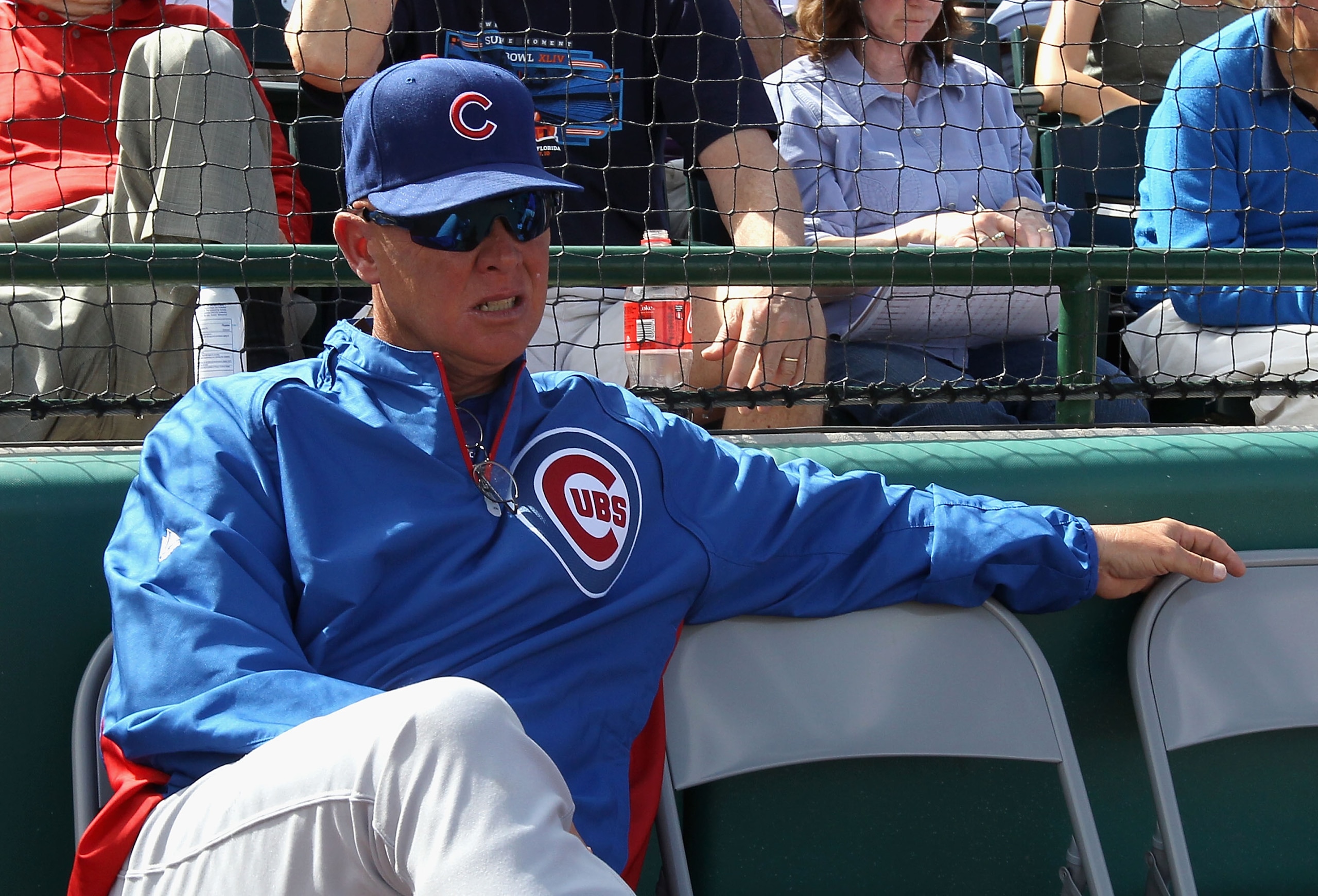 SCOTTSDALE, AZ - MARCH 01:  Manager Mike Quade of the Chicago Cubs looks on during the spring training game against the San Francisco Giants at Scottsdale Stadium on March 1, 2011 in Scottsdale, Arizona.  (Photo by Christian Petersen/Getty Images)