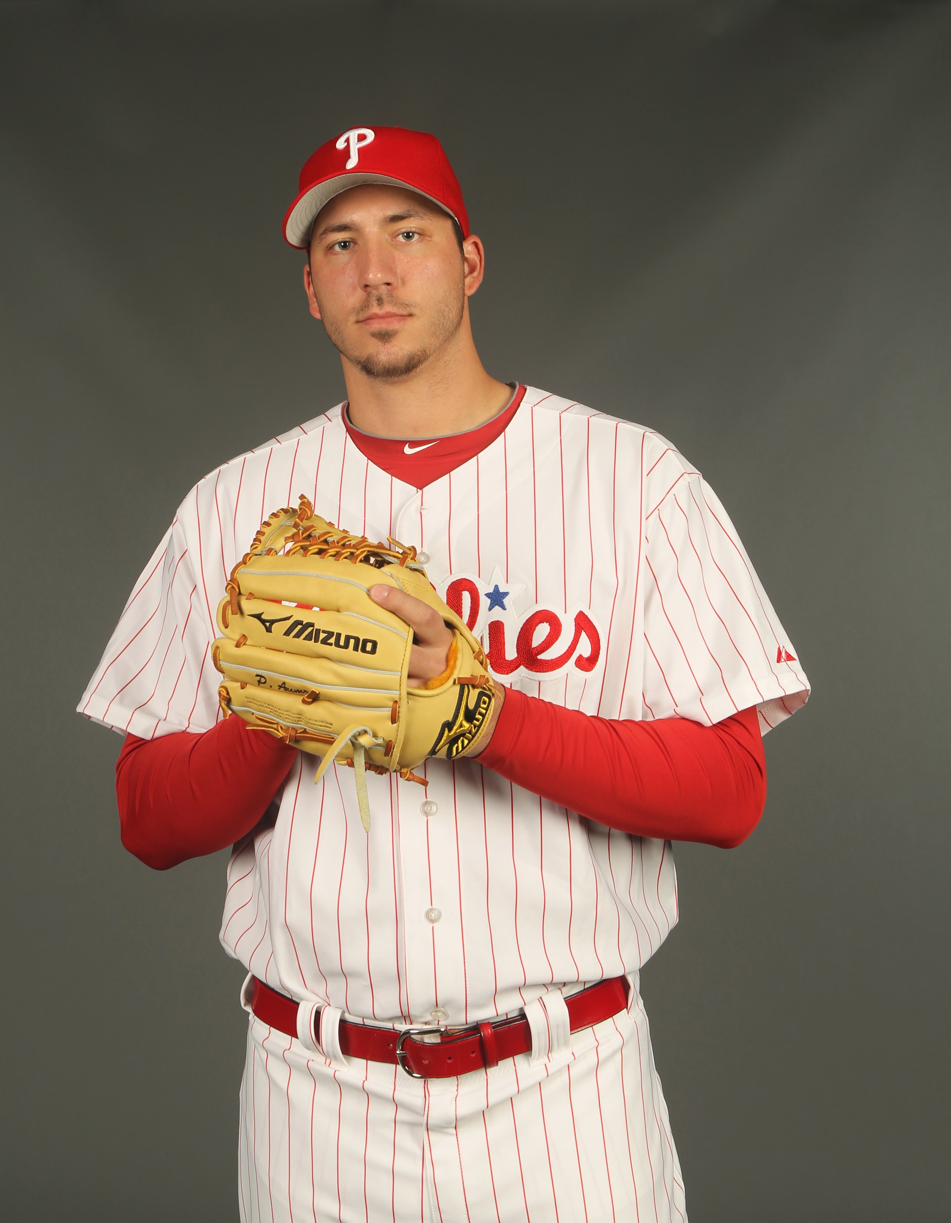 CLEARWATER, FL - FEBRUARY 24:  Phillippe Aumont #75 of the Philadelphia Phillies poses for a photo during Spring Training Media Photo Day at Bright House Networks Field on February 24, 2010 in Clearwater, Florida.  (Photo by Nick Laham/Getty Images)