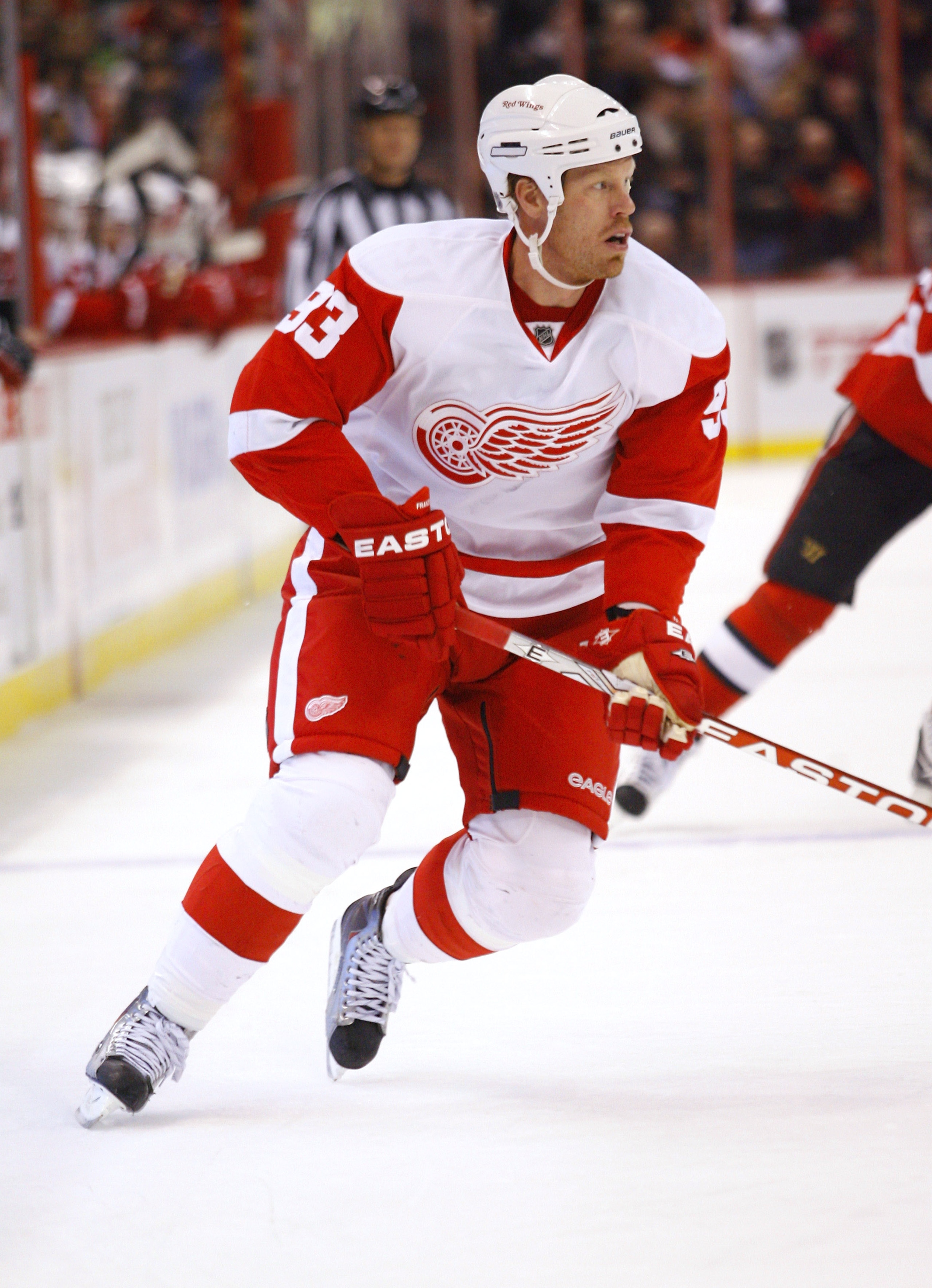 OTTAWA, CANADA - FEBRUARY 02: Johan Franzen #93 of the Detroit Red Wings skates hard into the offensive zone in a game against the Ottawa Senators at Scotiabank Place on February 2, 2011 in Ottawa, Ontario, Canada. (Photo by Phillip MacCallum/Getty Imag OTTAWA, CANADA - FEBRUARY 02: Johan Franzen #93 of the Detroit Red Wings skates hard into the offensive zone in a game against the Ottawa Senators at Scotiabank Place on February 2, 2011 in Ottawa, Ontario, Canada. (Photo by Phillip MacCallum/Getty Imag