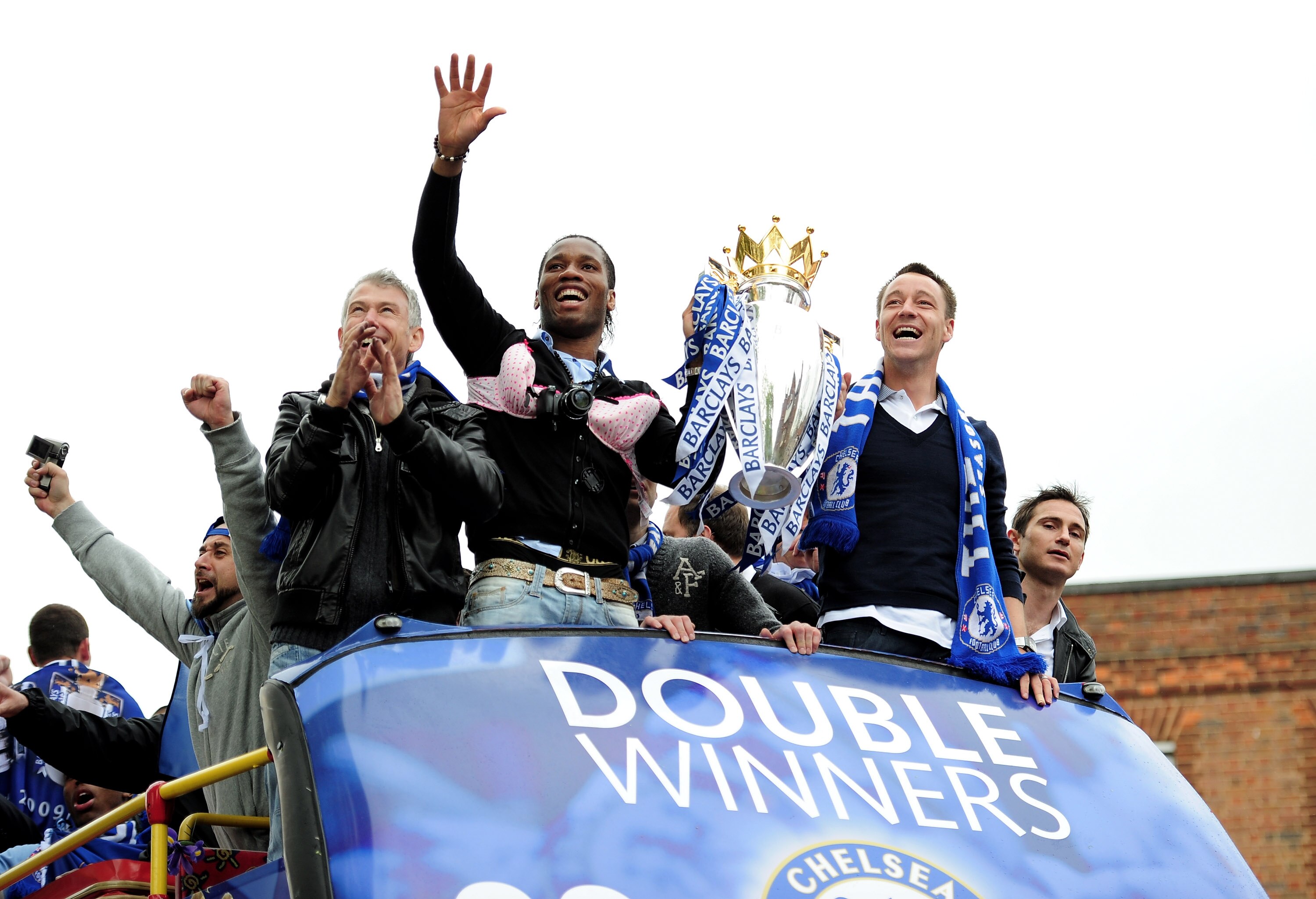 LONDON, ENGLAND - MAY 16: Chelsea captain John Terry and Didier Drogba celebrate with the Premier League Trophy during the Chelsea FC Victory Parade on May 16, 2010 in London, England. (Photo by Shaun Botterill/Getty Images) LONDON, ENGLAND - MAY 16: Chelsea captain John Terry and Didier Drogba celebrate with the Premier League Trophy during the Chelsea FC Victory Parade on May 16, 2010 in London, England. (Photo by Shaun Botterill/Getty Images)