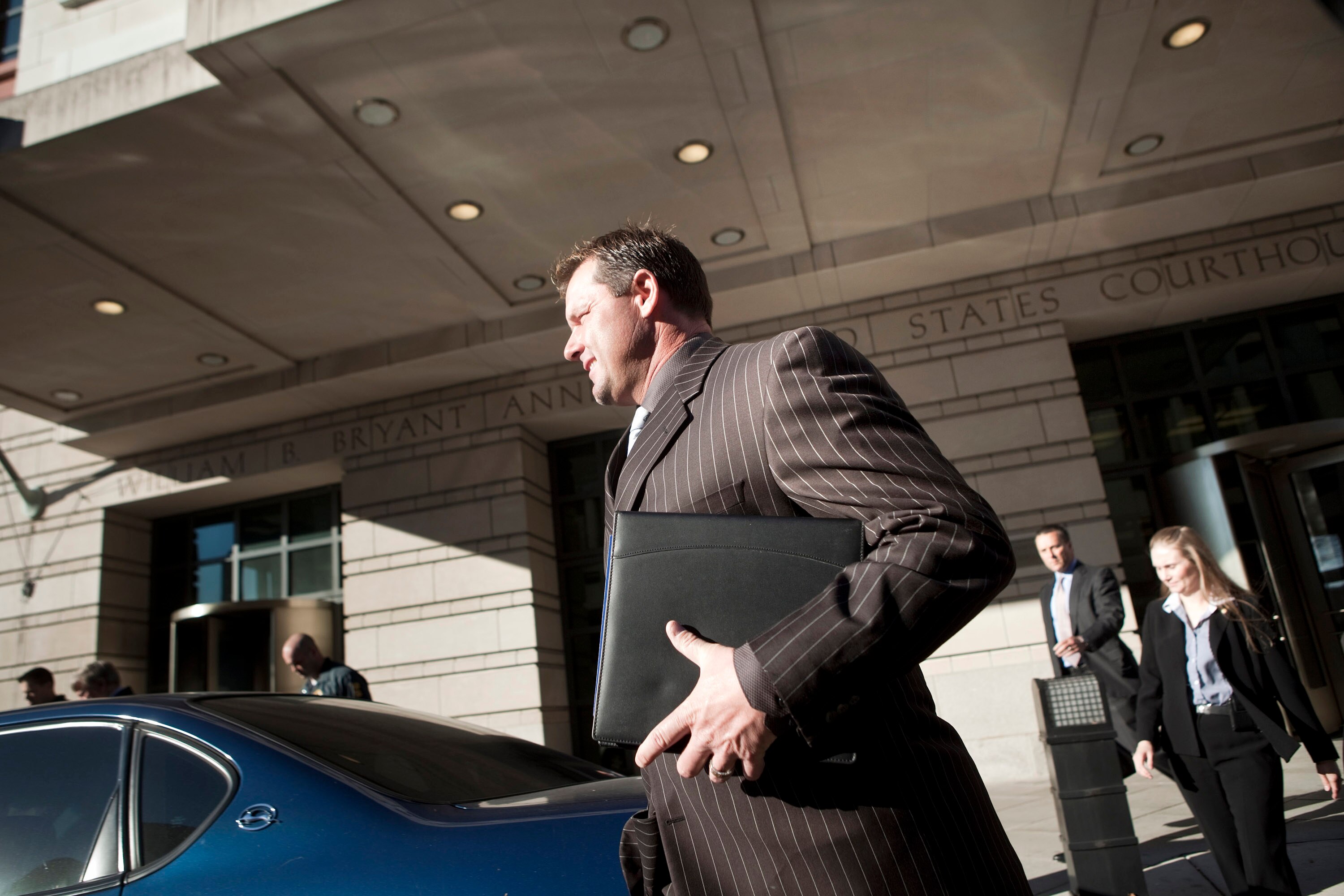 WASHINGTON - DECEMBER 8:  Roger Clemens leaves Federal Court December 8, 2010 in Washington, DC.  Clemens, a former Major League Baseball pitcher, appeared at court for an interim status conference on charges he lied to Congress during a hearing on the us