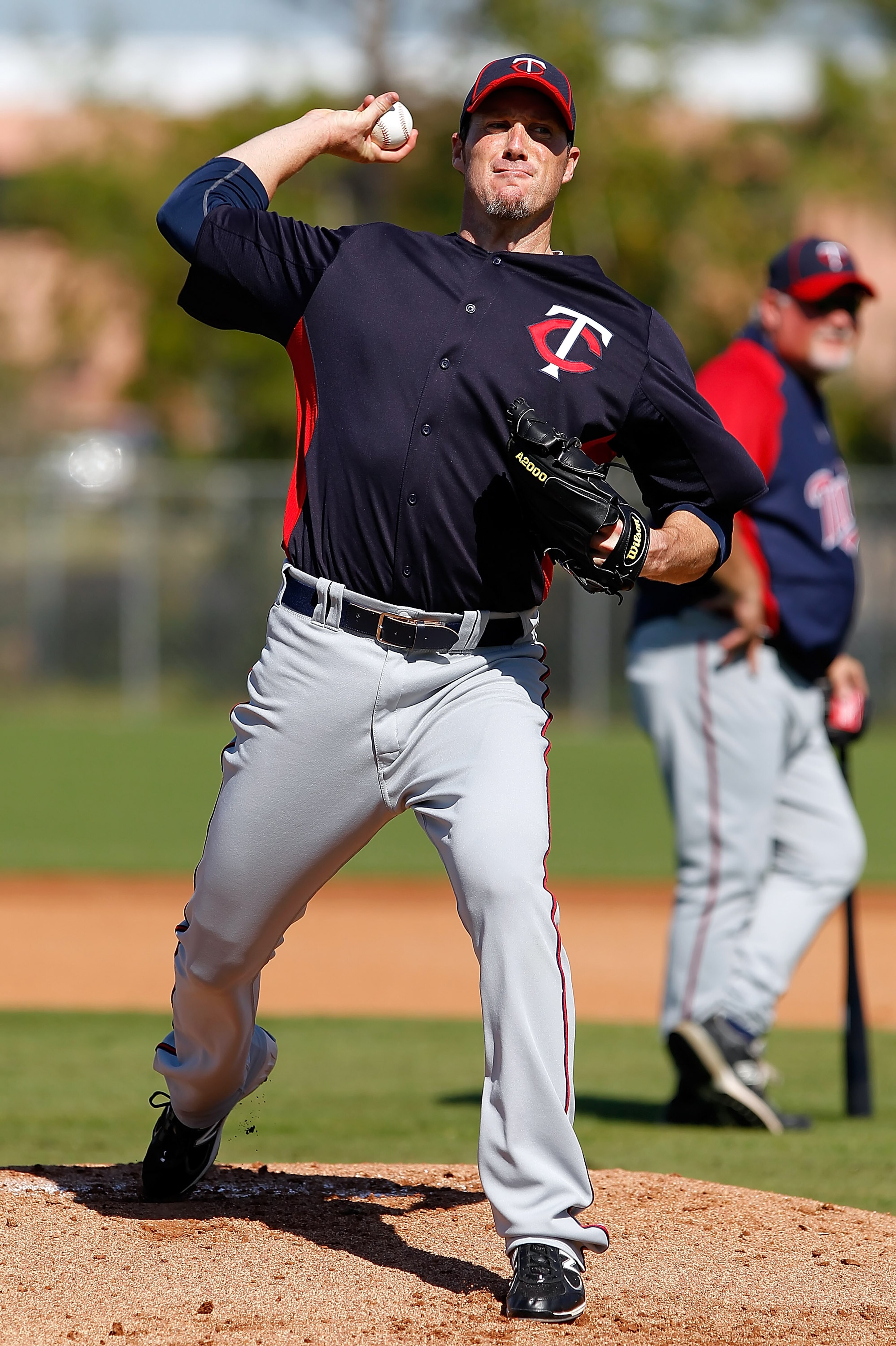 FORT MYERS, FL - FEBRUARY 23:  Pitcher Joe Nathan #36 of the Minnesota Twins throws during a spring training workout session at Hammond Stadium on February 23, 2011 in Fort Myers, Florida.  (Photo by J. Meric/Getty Images)