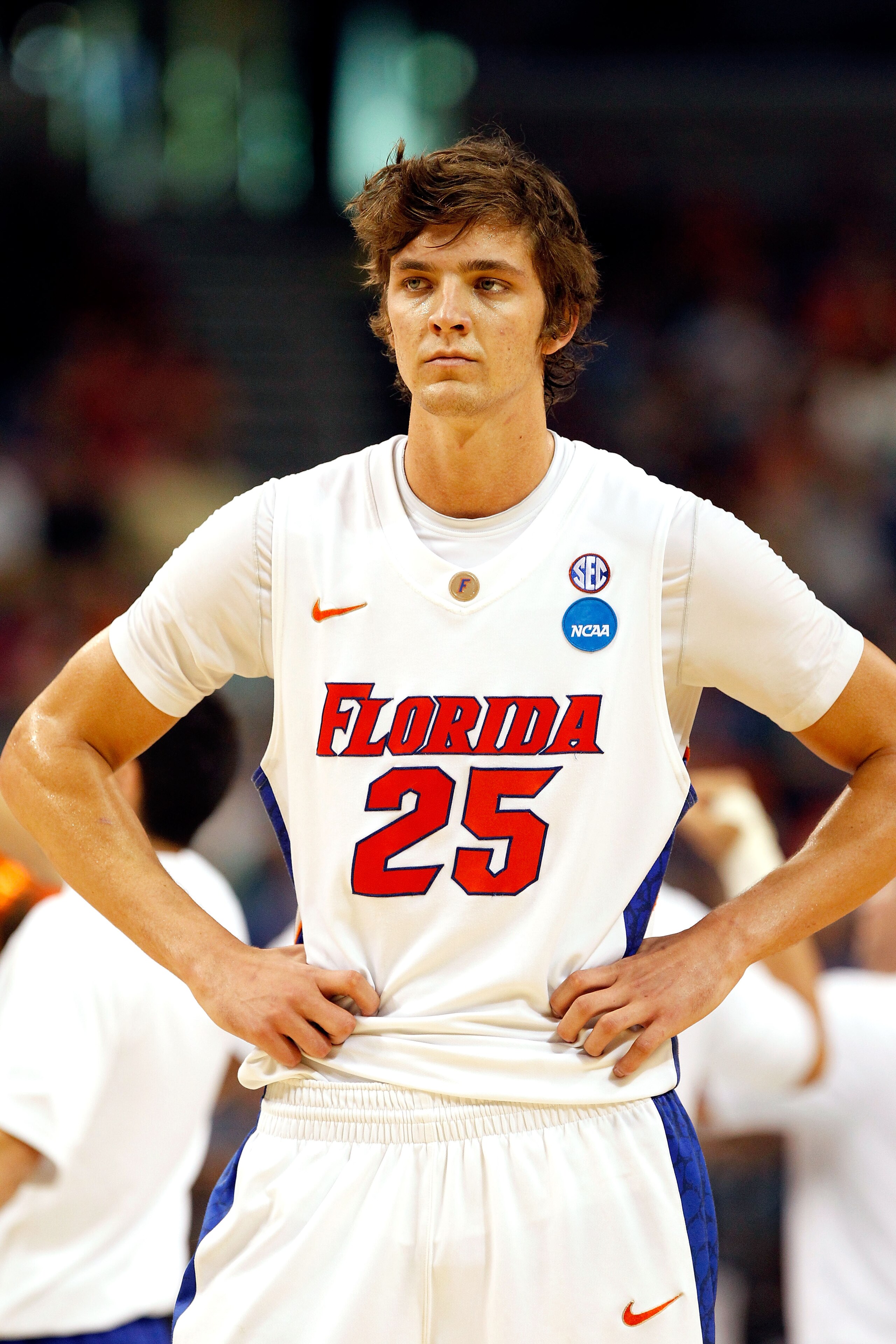 TAMPA, FL - MARCH 19: Chandler Parsons #25 of the Florida Gators looks on against the UCLA Bruins during the third round of the 2011 NCAA men's basketball tournament at St. Pete Times Forum on March 19, 2011 in Tampa, Florida. Florida won 73-65. (Photo TAMPA, FL - MARCH 19: Chandler Parsons #25 of the Florida Gators looks on against the UCLA Bruins during the third round of the 2011 NCAA men's basketball tournament at St. Pete Times Forum on March 19, 2011 in Tampa, Florida. Florida won 73-65. (Photo
