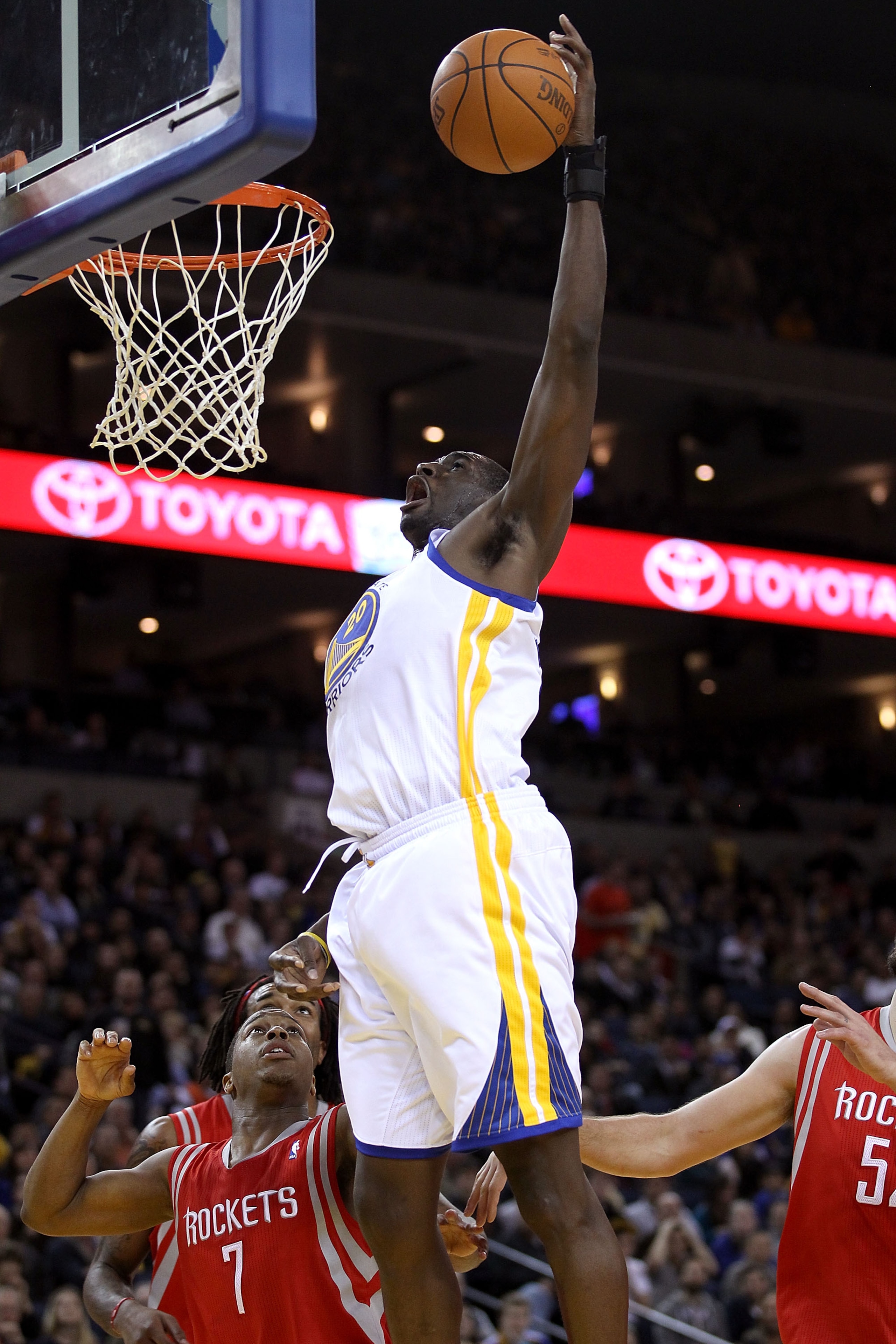 OAKLAND, CA - DECEMBER 20:  Ekpe Udoh #20 of the Golden State Warriors dunks the ball during their game against the Houston Rockets at Oracle Arena on December 20, 2010 in Oakland, California. NOTE TO USER: User expressly acknowledges and agrees that, by