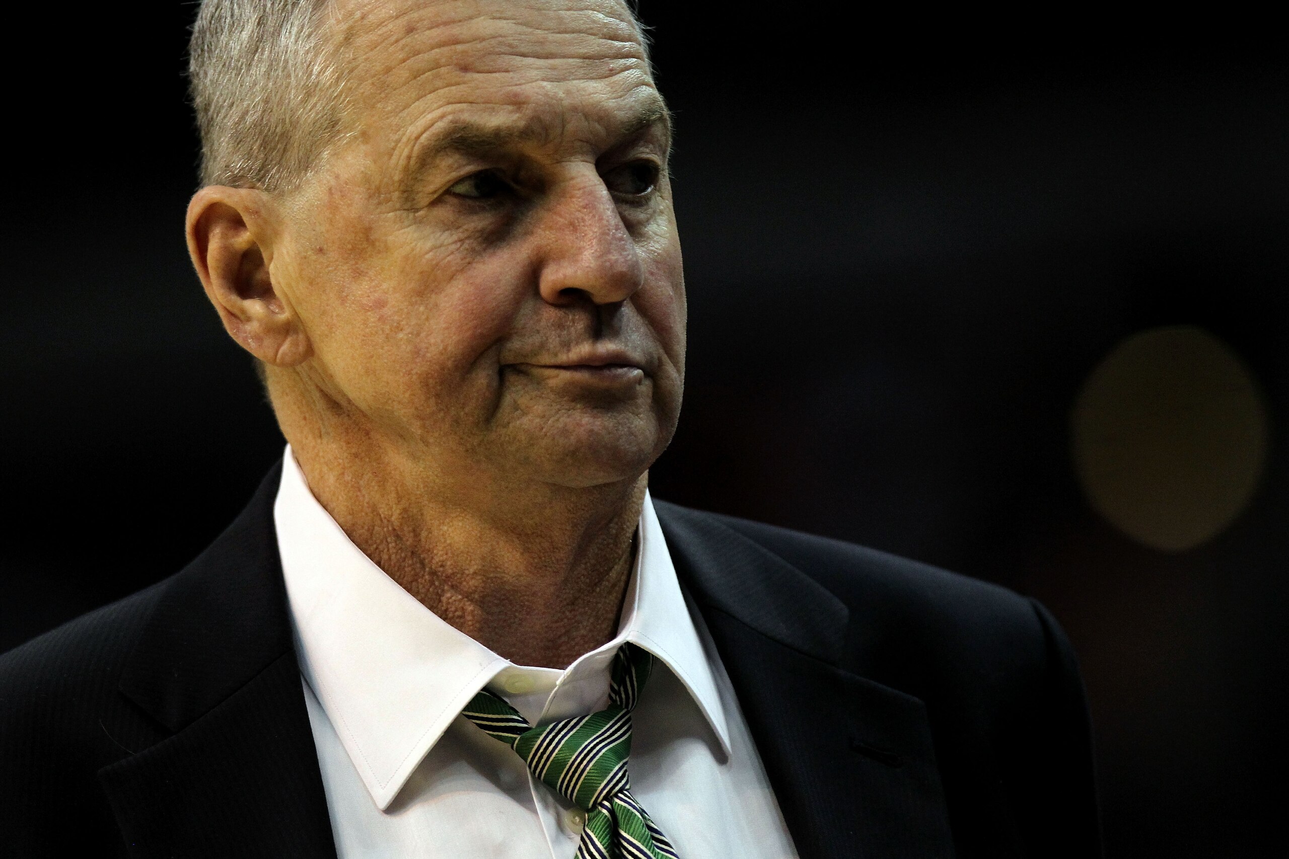 WASHINGTON - MARCH 17:  Head coach Jim Calhoun of the Connecticut Huskies looks on during their game against the Bucknell Bison during the second round of the 2011 NCAA men's basketball tournament at the Verizon Center on March 17, 2011 in Washington, DC.