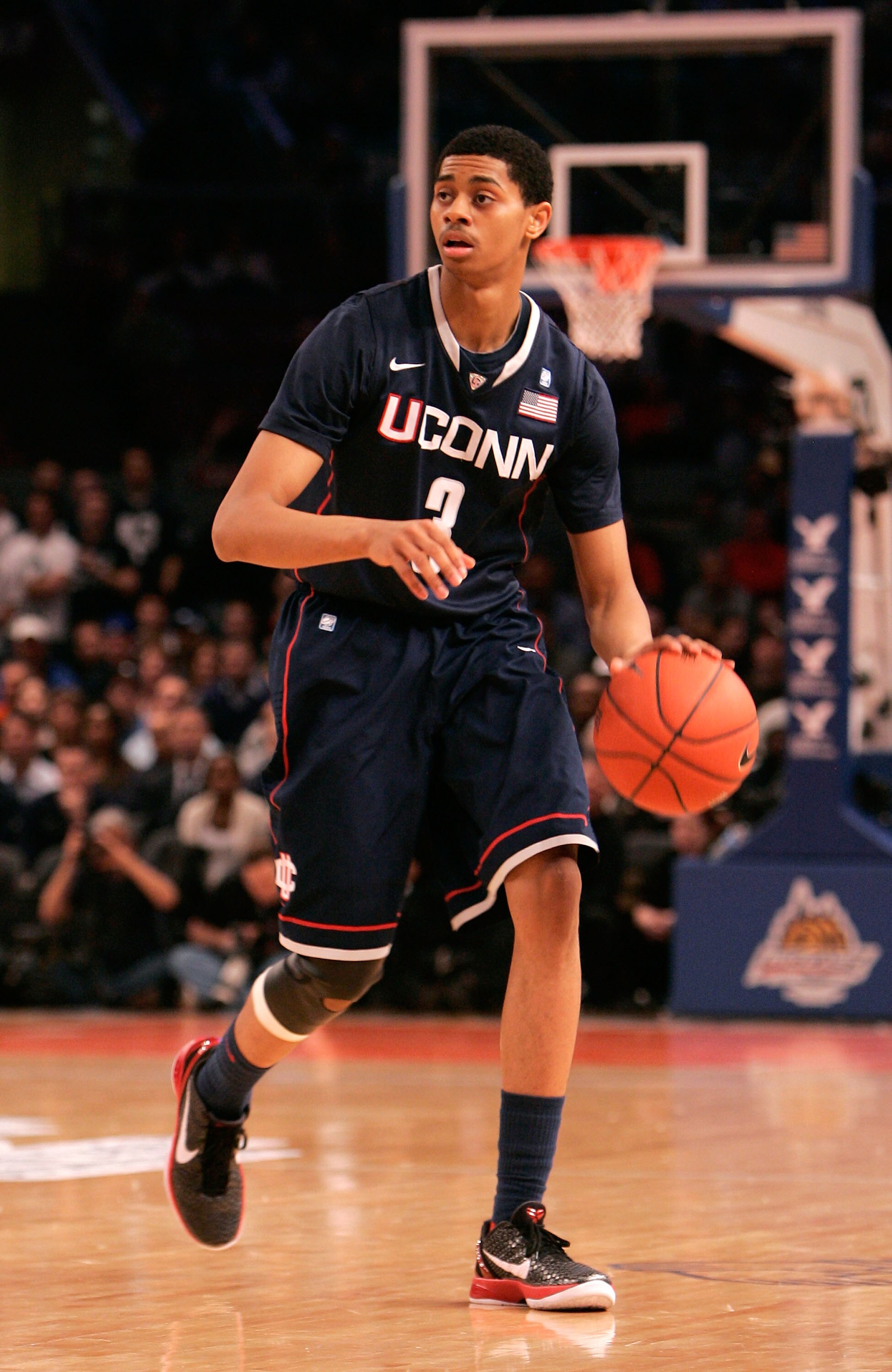 NEW YORK, NY - MARCH 10: Jeremy Lamb #3 of the Connecticut Huskies brings the ball up court against the Pittsburgh Panthers during the quarterfinals of the 2011 Big East Men's Basketball Tournament presented by American Eagle Outfitters  at Madison Square
