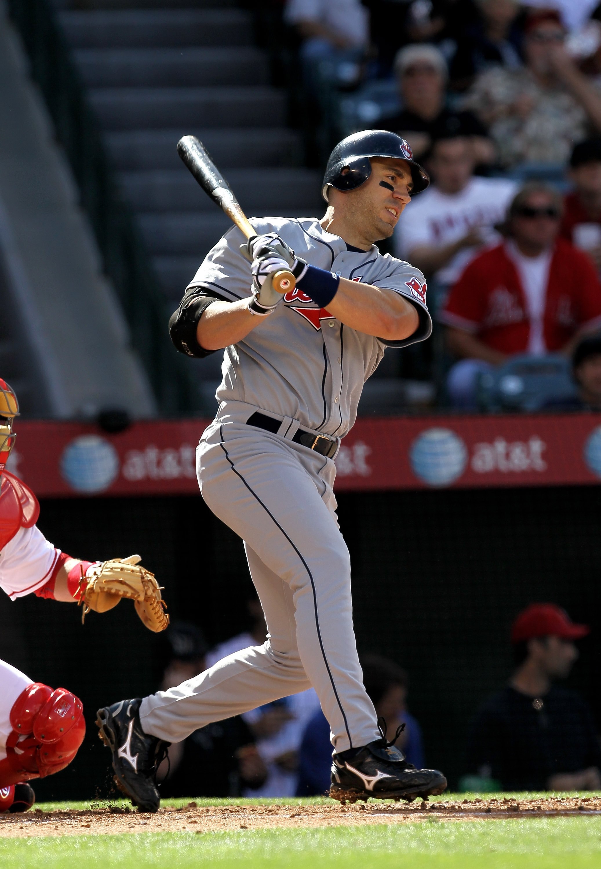 ANAHEIM, CA - APRIL 28:  Travis Hafner #48 of  the Cleveland Indians bats against the Los Angeles Angels of Anaheim on April 28, 2010 at Angel Stadium in Anaheim, California.  (Photo by Stephen Dunn/Getty Images)