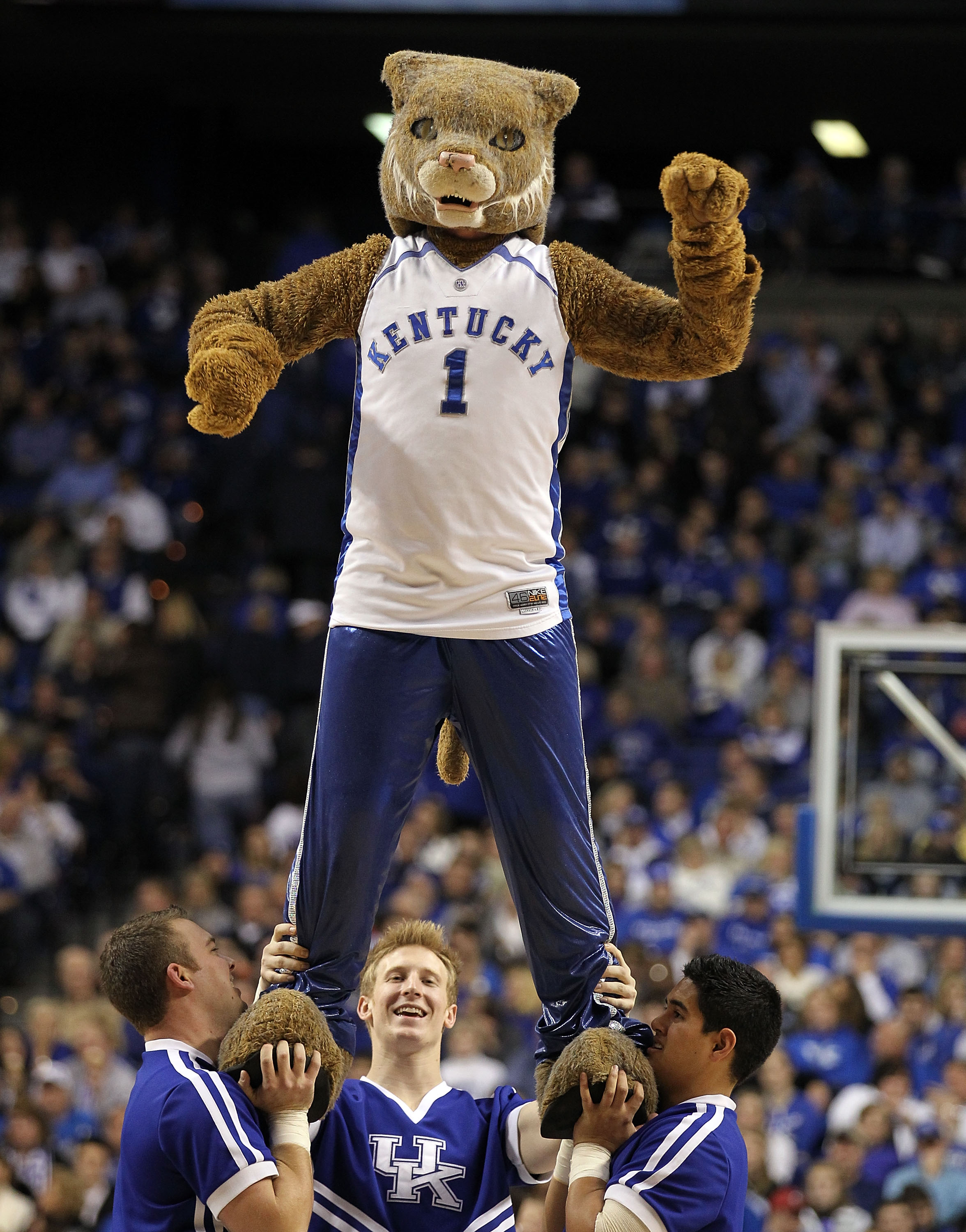 LEXINGTON, KY - DECEMBER 28:  The mascot of the Kentucky Wildcats performs during the game against the Coppin State Eagles at Rupp Arena on December 28, 2010 in Lexington, Kentucky.  Kentucky won 91-61.  (Photo by Andy Lyons/Getty Images)