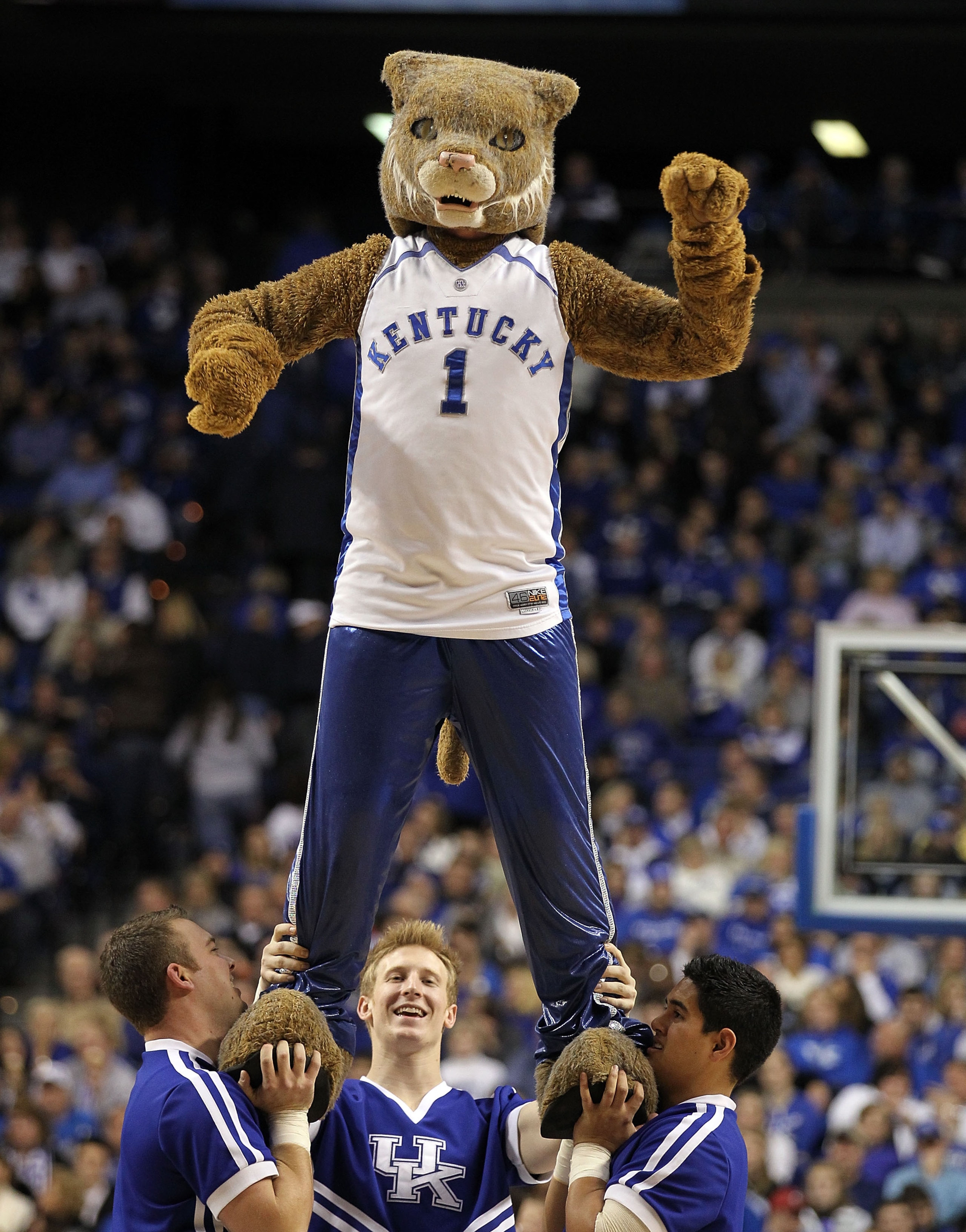 LEXINGTON, KY - DECEMBER 28:  The mascot of the Kentucky Wildcats performs during the game against the Coppin State Eagles at Rupp Arena on December 28, 2010 in Lexington, Kentucky.  Kentucky won 91-61.  (Photo by Andy Lyons/Getty Images)