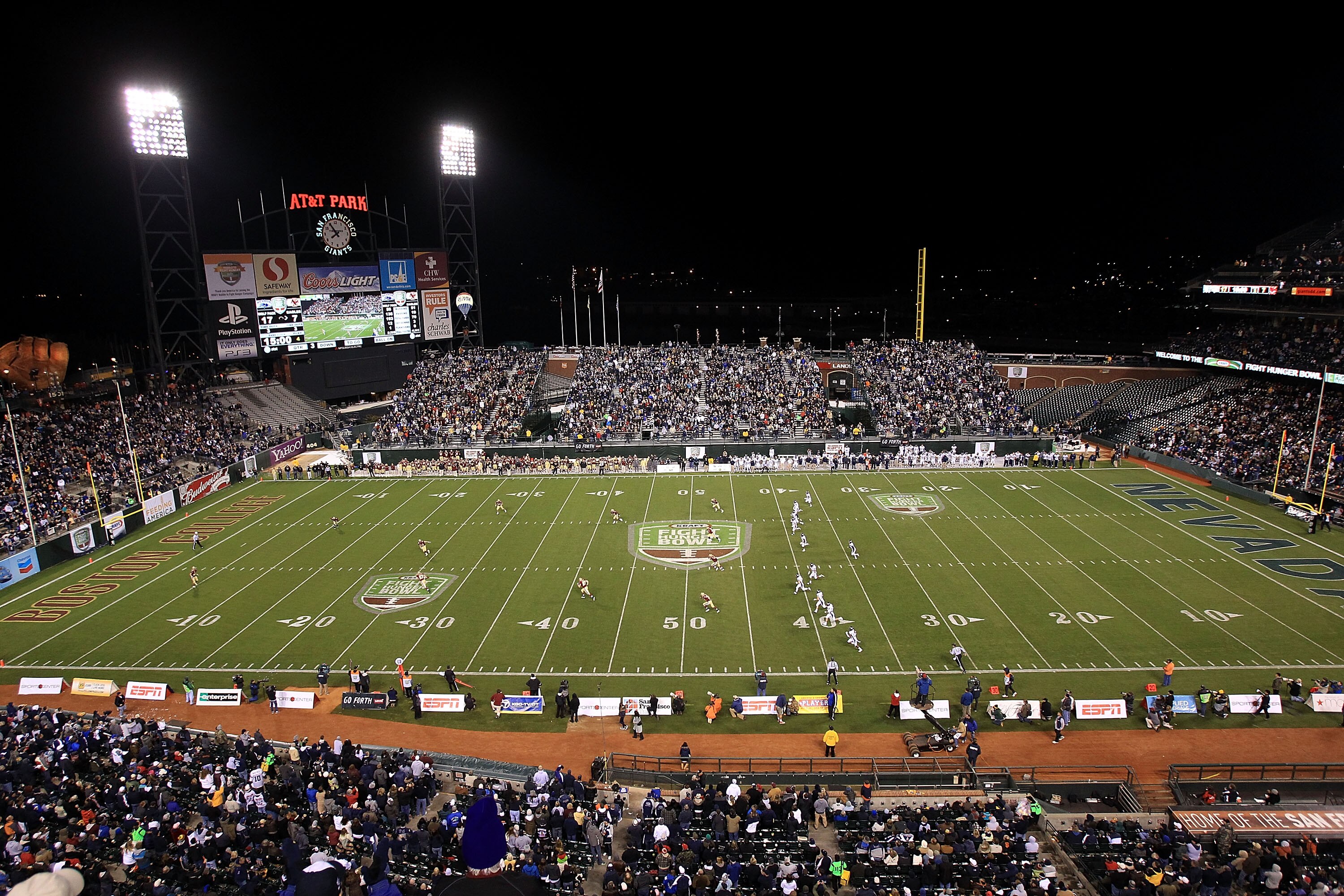 SAN FRANCISCO, CA - JANUARY 09:  A general view of the Boston College game against the Nevada Wolf Pack in the Kraft Fight Hunger Bowl at AT&T Park on January 9, 2011 in San Francisco, California.  (Photo by Ezra Shaw/Getty Images)