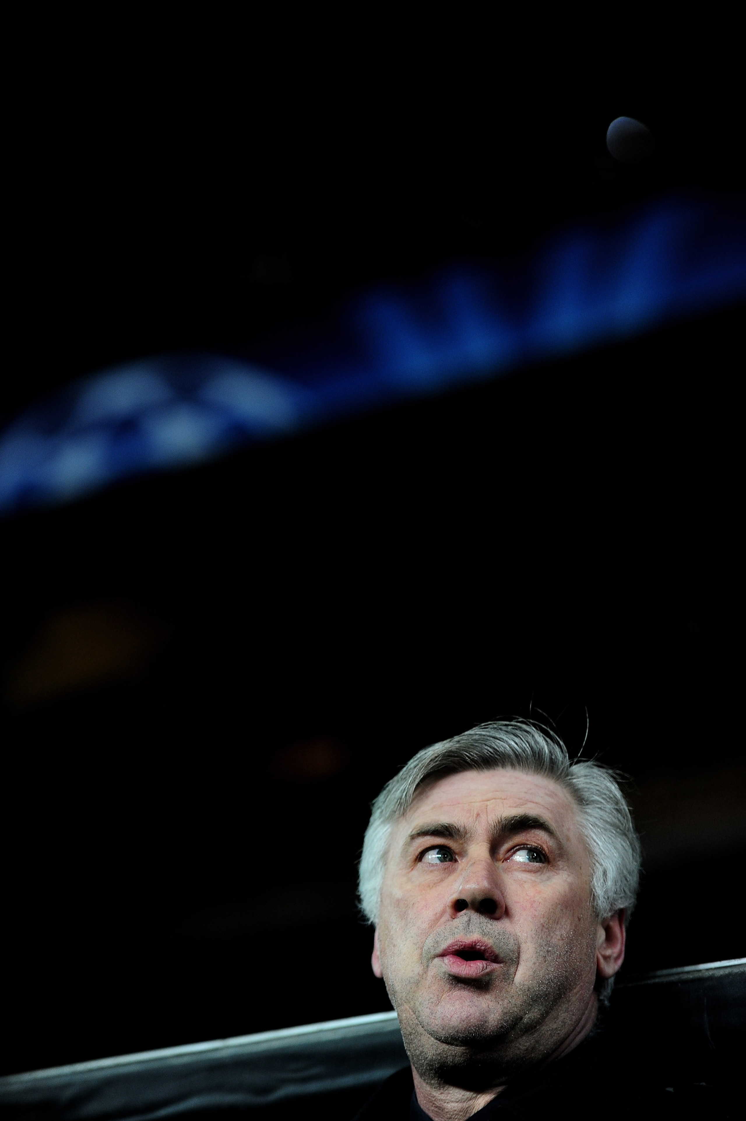 COPENHAGEN, DENMARK - FEBRUARY 22:  Chelsea Manager Carlo Ancelotti looks on prior to the UEFA Champions League round of 16 first leg match between FC Copenhagen and Chelsea at Parken Stadium on February 22, 2011 in Copenhagen, Denmark.  (Photo by Jamie M