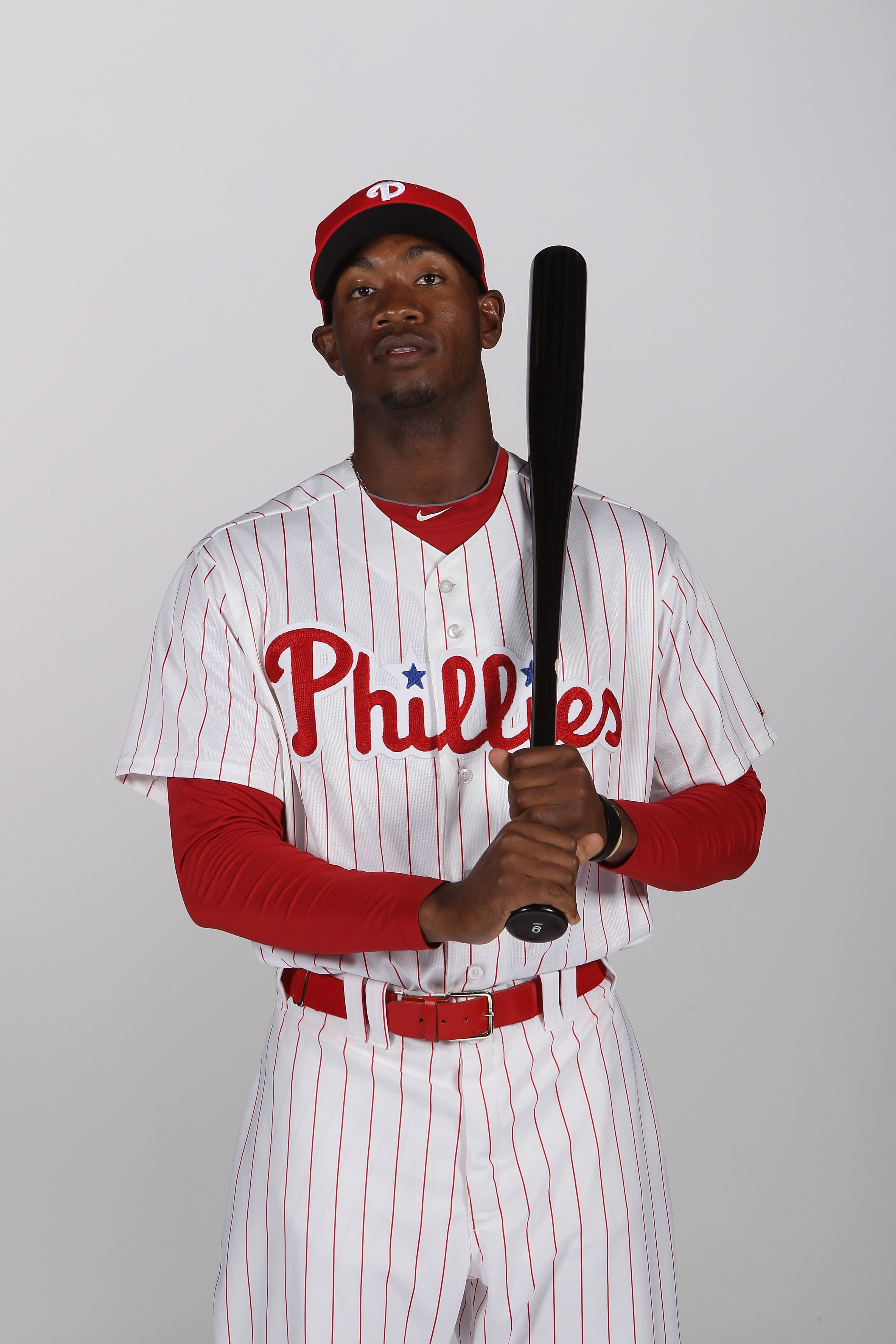 CLEARWATER, FL - FEBRUARY 22:  Domonic Brown #9 of the Philadelphia Phillies poses for a photo during Spring Training Media Photo Day at Bright House Networks Field on February 22, 2011 in Clearwater, Florida.  (Photo by Nick Laham/Getty Images)