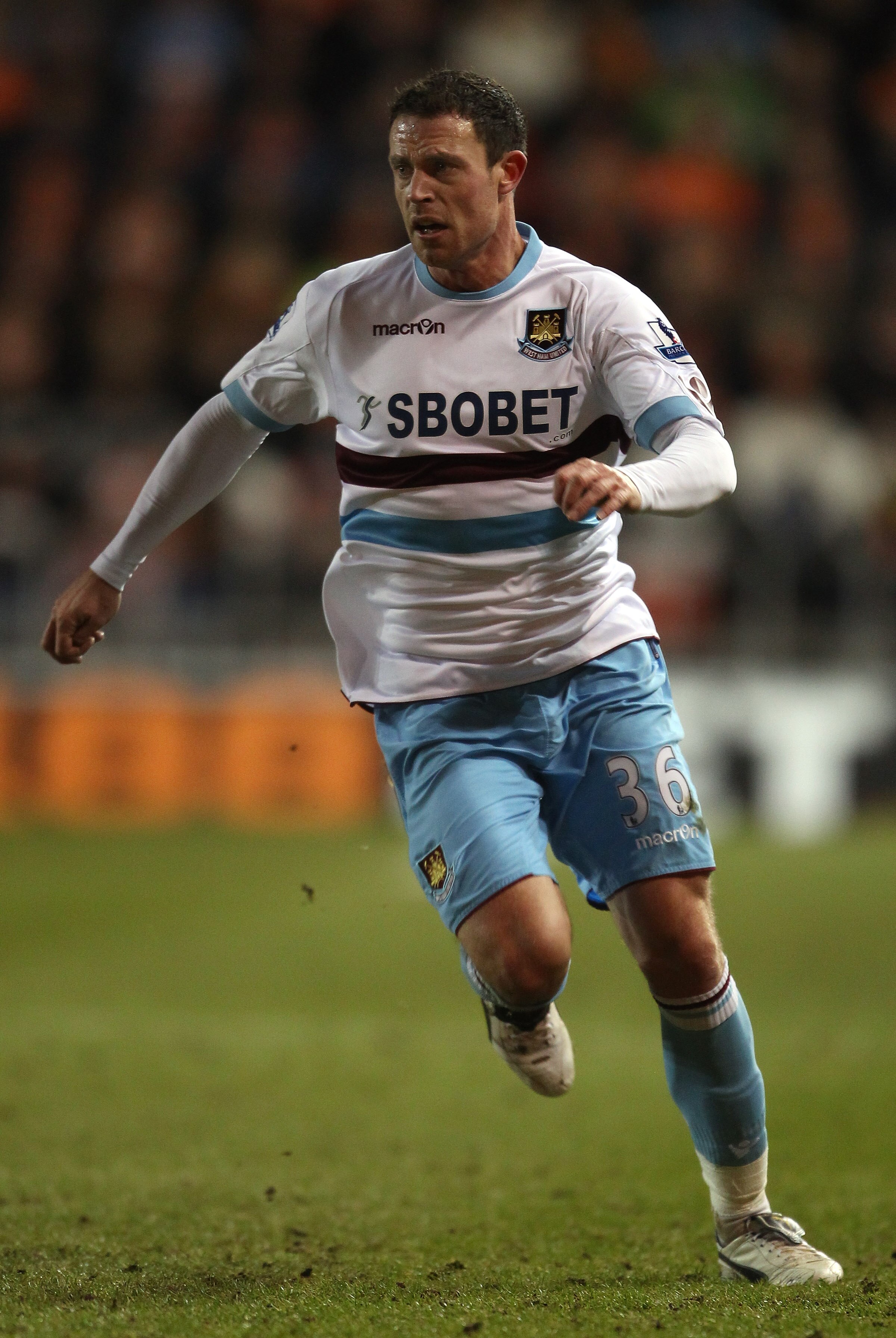 BLACKPOOL, ENGLAND - FEBRUARY 02:  Wayne Bridge of West Ham United during the Barclays Premier League match between Blackpool and West Ham United at Bloomfield Road on February 2, 2011 in Blackpool, England.  (Photo by Alex Livesey/Getty Images)