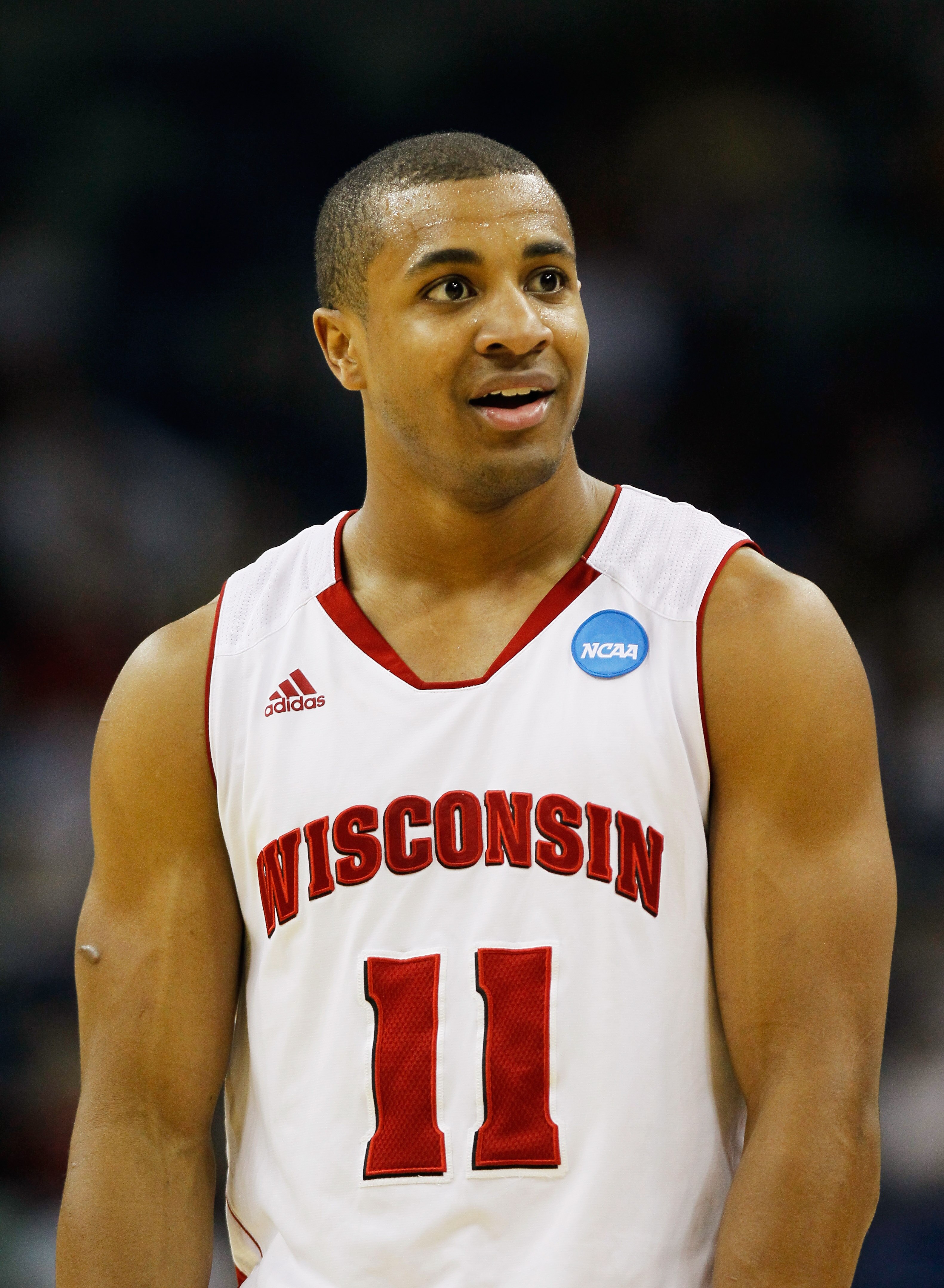 NEW ORLEANS, LA - MARCH 24:  Jordan Taylor #11 of the Wisconsin Badgers reacts during their game against the Butler Bulldogs in the Southeast regional of the 2011 NCAA men's basketball tournament at New Orleans Arena on March 24, 2011 in New Orleans, Loui