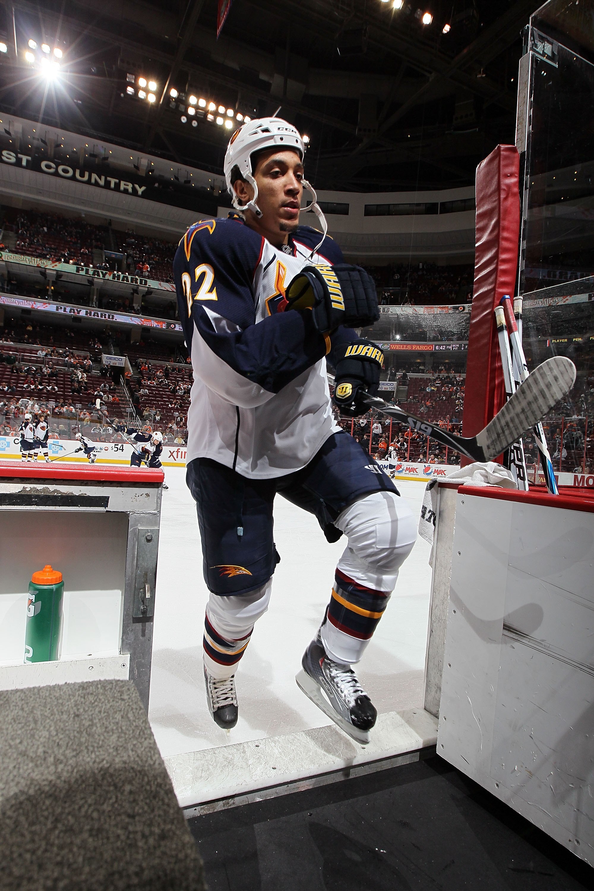 PHILADELPHIA, PA - MARCH 12:  Anthony Stewart #22 of the Atlanta Thrashers leaves the ice after warming up before playing against the Philadelphia Flyers on March 12, 2011 at Wells Fargo Center in Philadelphia, Pennsylvania.  (Photo by Jim McIsaac/Getty I