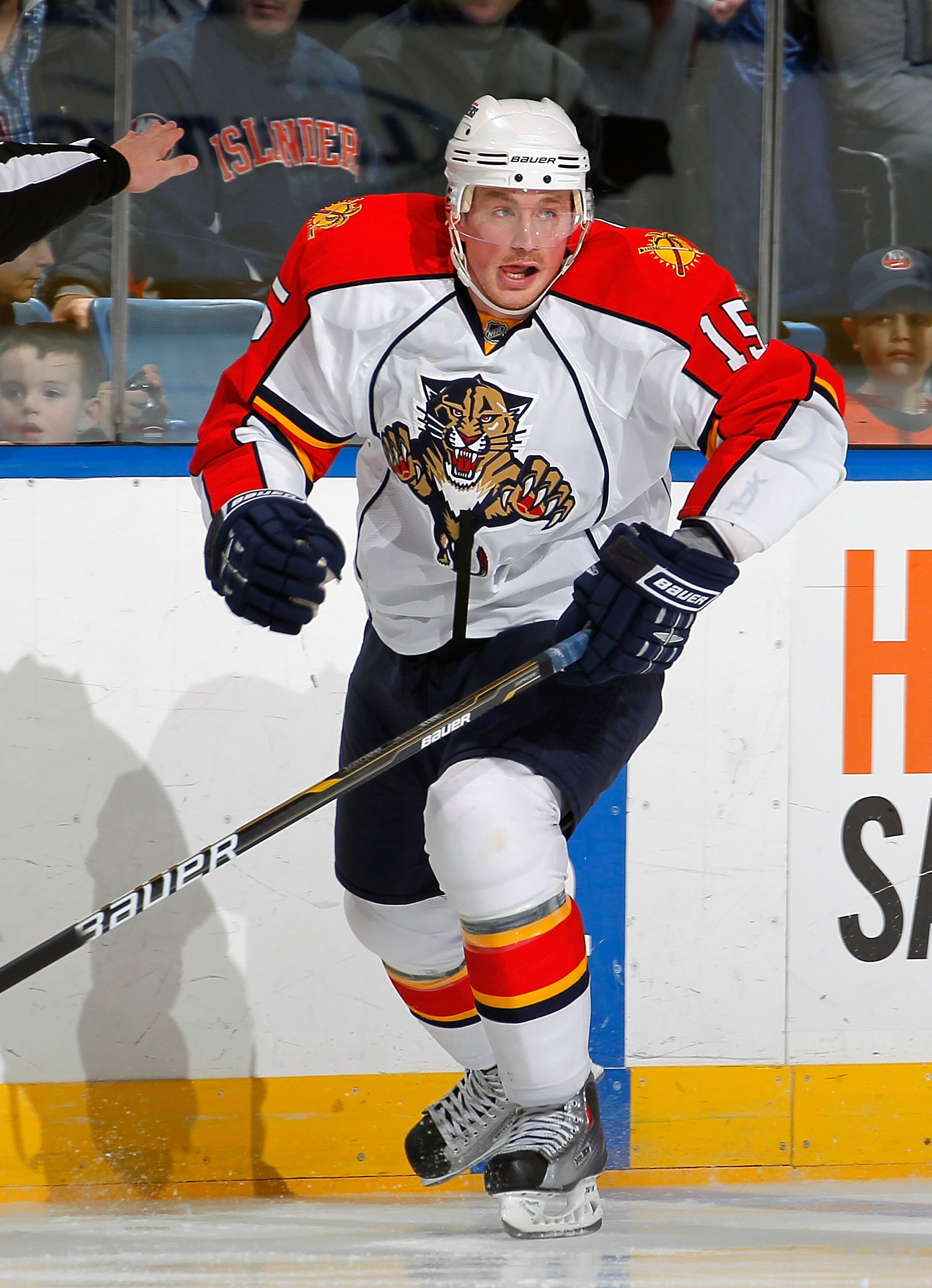 UNIONDALE, NY - FEBRUARY 21:  Jack Skille #15 of the Florida Panthers skates during an NHL hockey game against the New York Islanders at the Nassau Coliseum on February 21, 2011 in Uniondale, New York.  (Photo by Paul Bereswill/Getty Images)